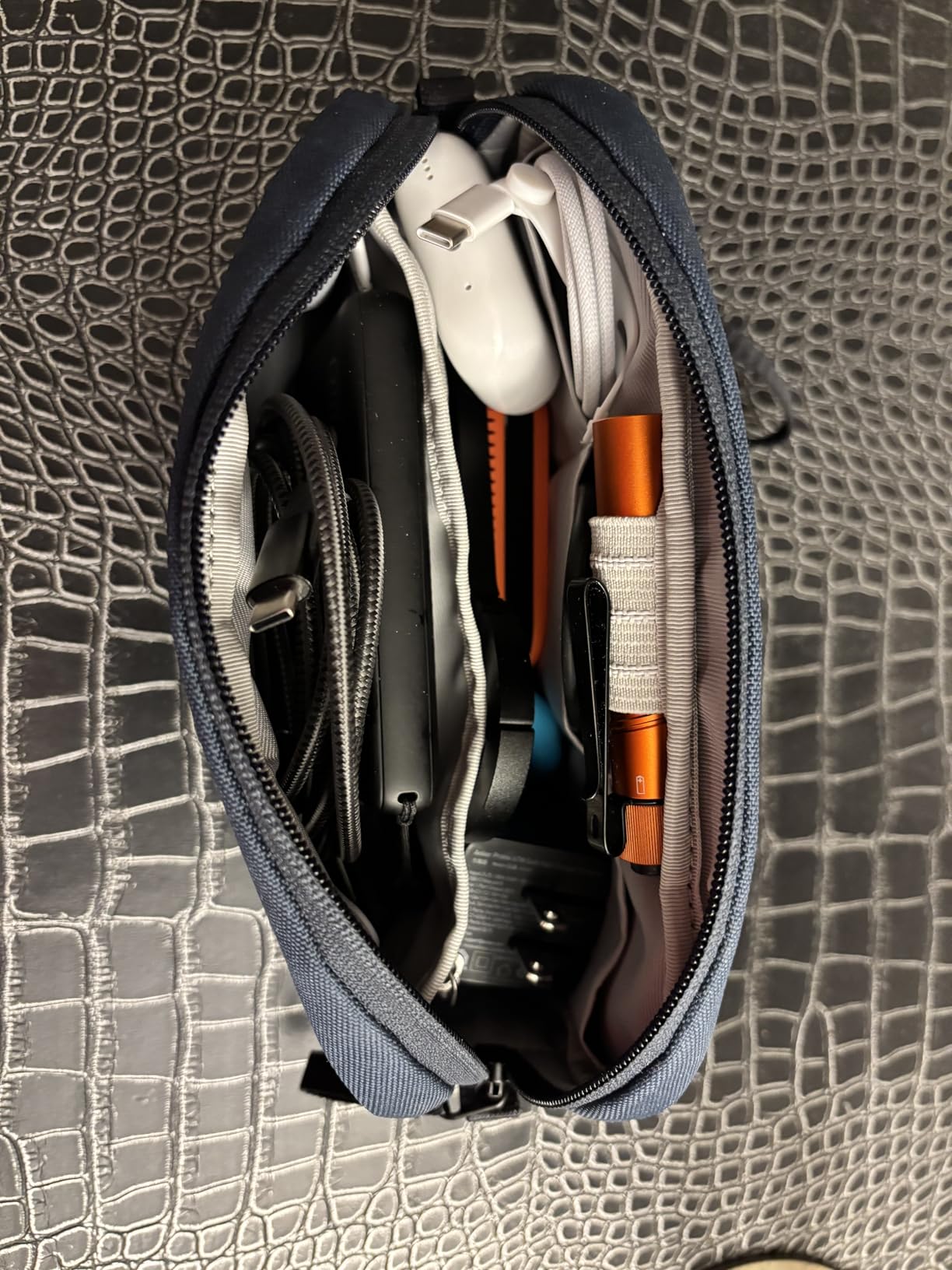 tomtoc Electronic Organizer Travel Case, Dual Compartment Tech Organization | Water Resistant Cable Pouch Storage Bag for Charger, Cord, Phone, Hard Drive, Power Bank, Accessories Travel Essentials customer photo 2