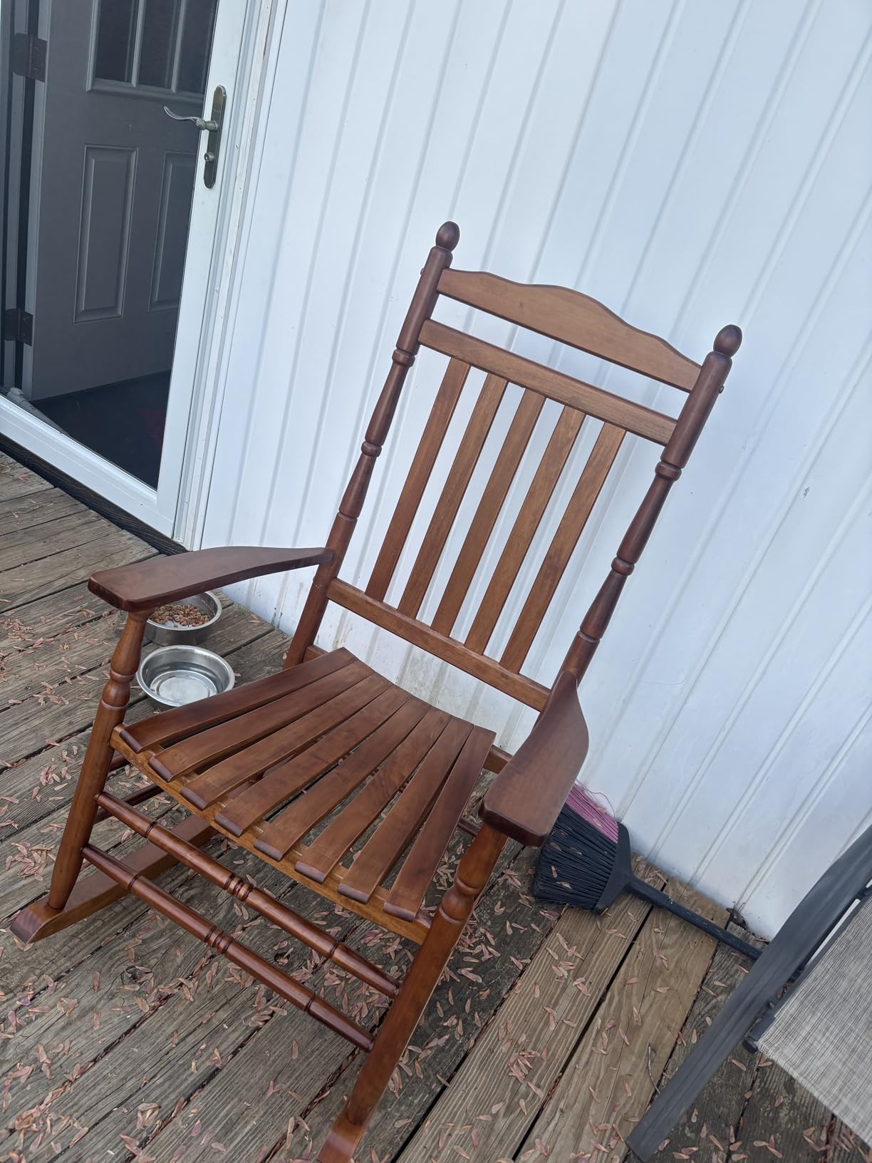 VINGLI Wooden Rocking Chair, Outdoor Rocking Chair, Black(1PC) | with 450 lbs Support, Relaxing Rocker with Solid Wood High Back Seat for Deck, Garden, Backyard, Porch Indoor or Outdoor Use customer photo 2