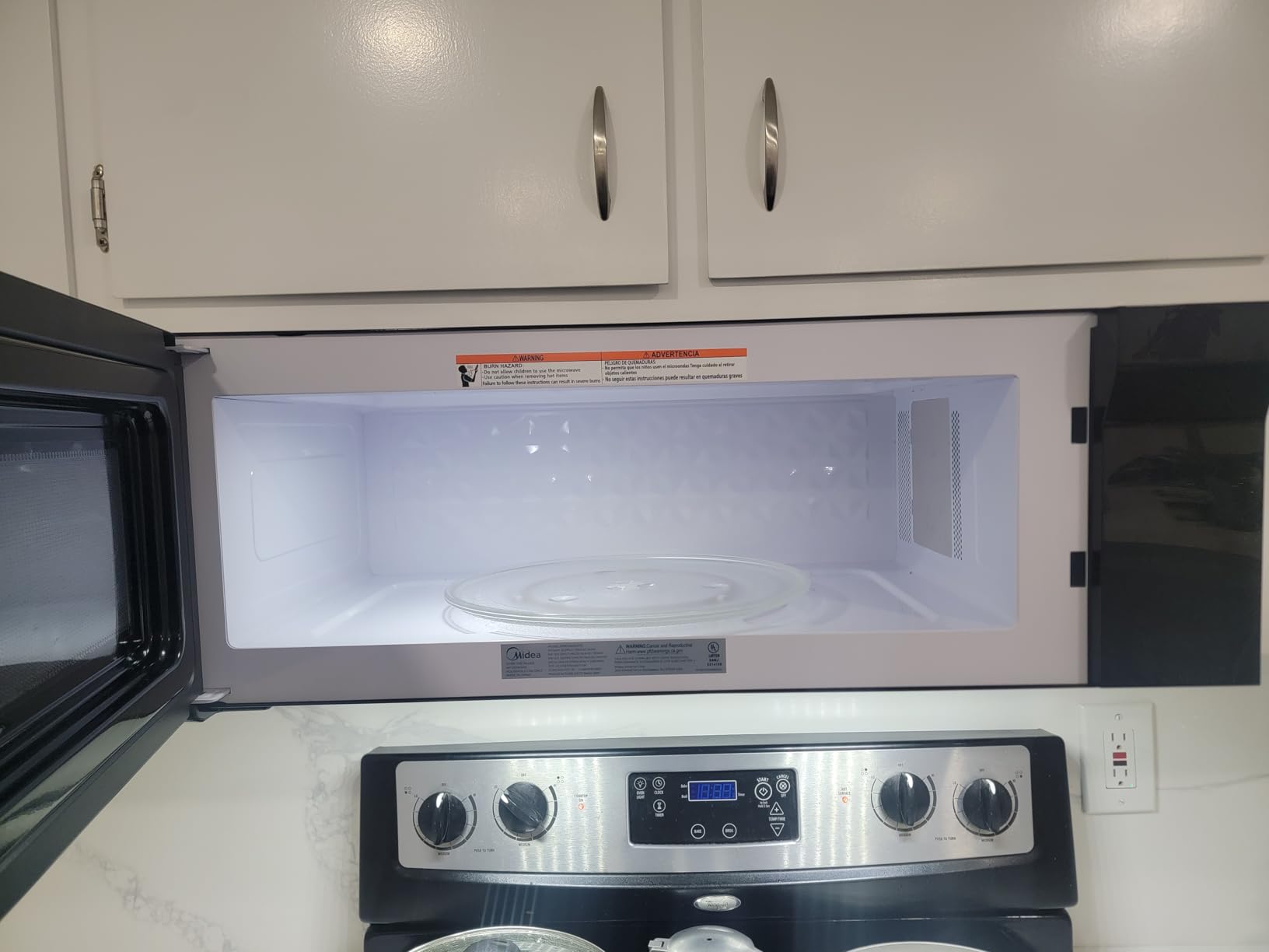 Midea Over the Range Microwave Oven, 1.2 Cu.Ft, 1000W, Stainless Steel | Slim Low Profile Microwave, Sensor Cook, 400 CFM Vent Fan, Voice Control, SmartHome Compatible customer photo 1