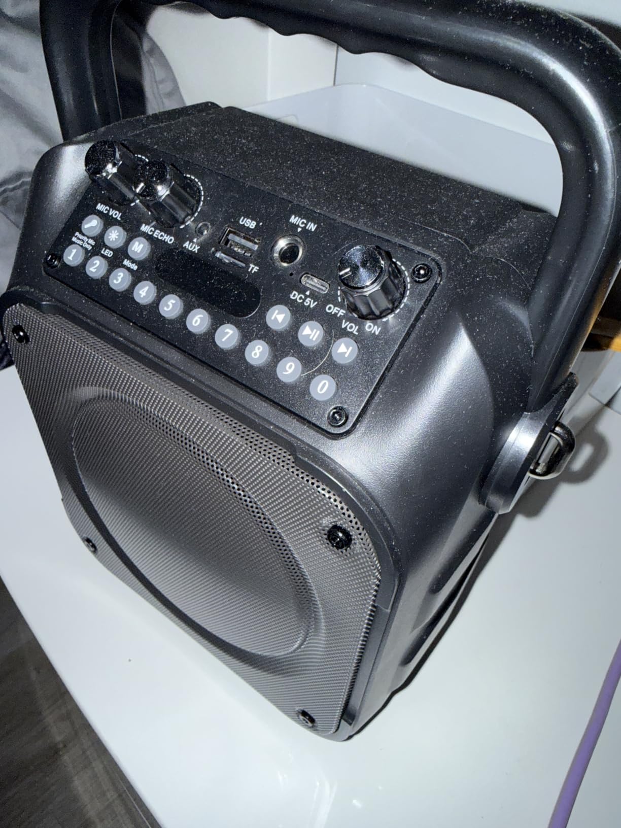 CYY Karaoke Machine, Portable Bluetooth Speaker with 2 Wireless Microphones customer photo 2