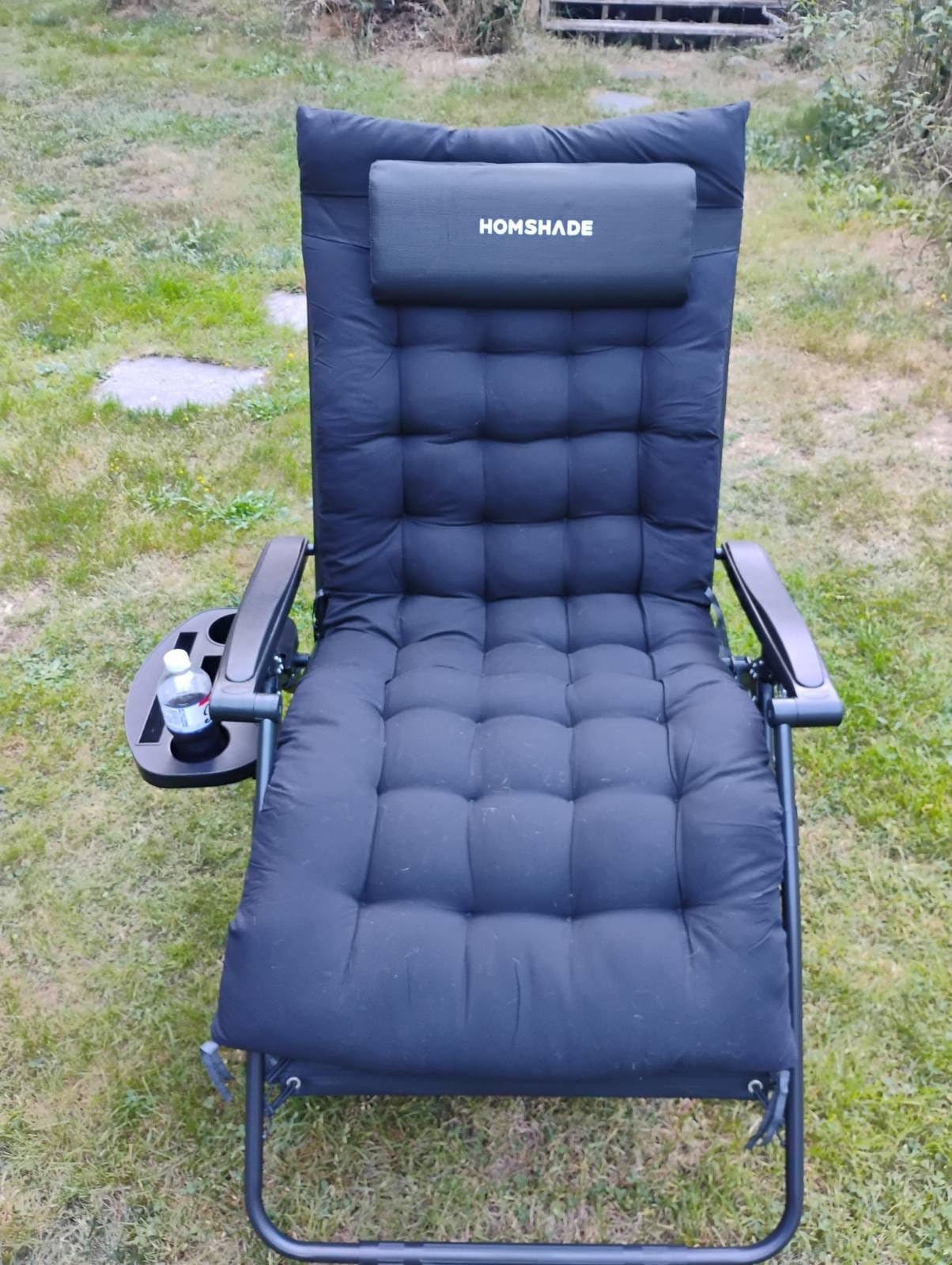 33 Inch XXL Oversized Zero Gravity Chair, Support 500 LBS, Black | Heavy Duty Zero Gravity Lounge Chair Outdoor, Indoor Recliner Chairs w/Removable Cushion, Footrest, Headrest & Cup Holder customer photo 2