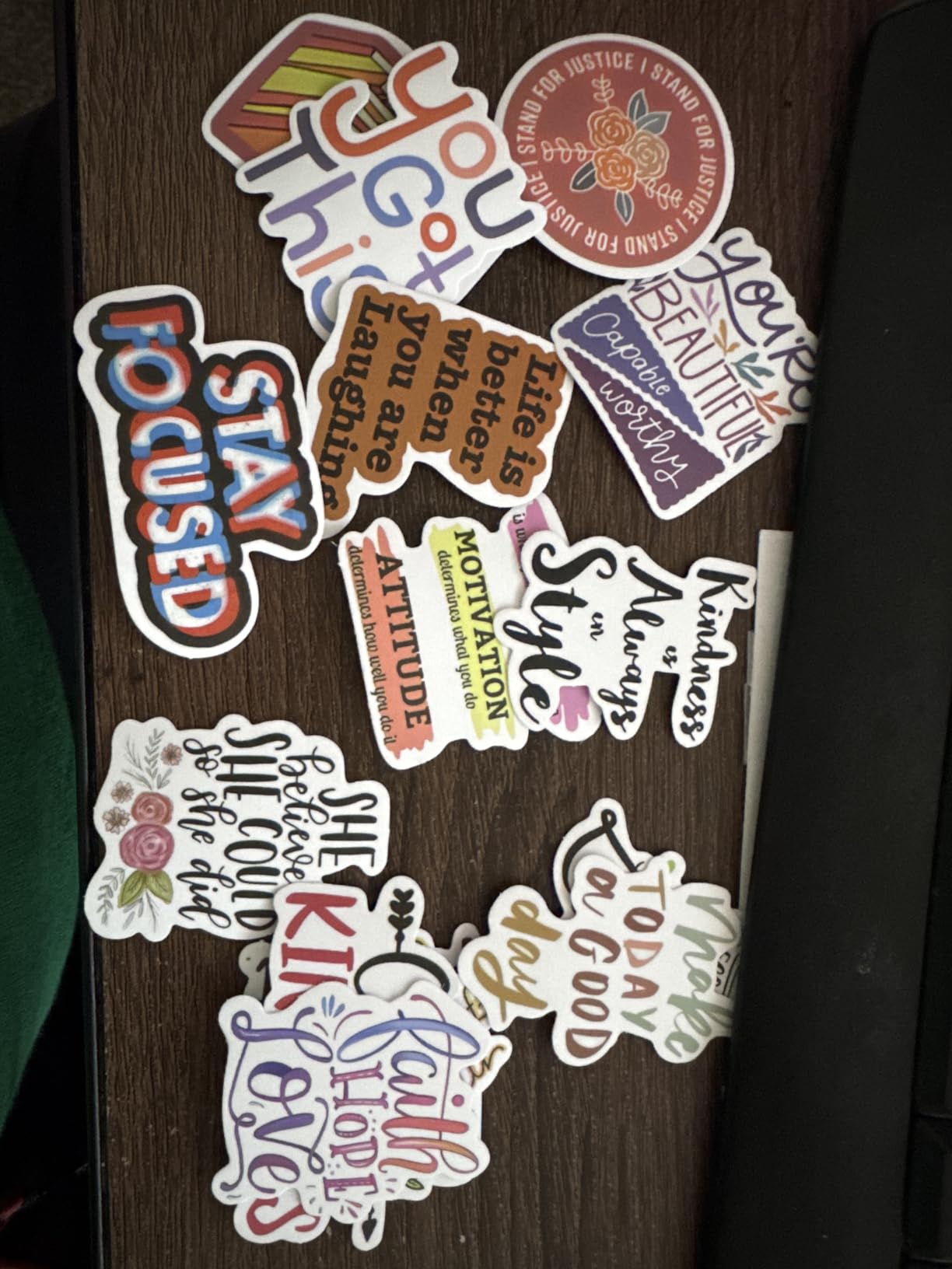 300 PCS Inspirational Stickers for Adults, Scrapbook Vision Board Supplies | Motivational Stickers for Water Bottles Laptop, Positive Mental Health Quote Vinyl Stickers customer photo 2