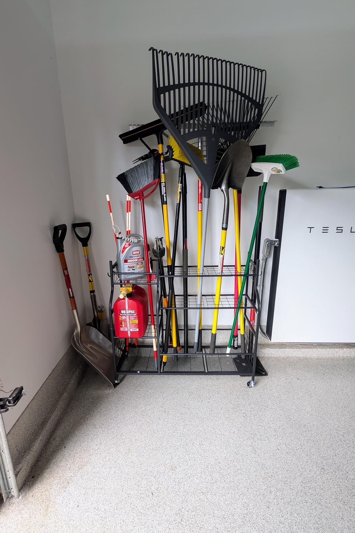 3 Tier Garden Tool Organizer, Garage Storage and Organization, Metal Yard Tools Storage up to 78 Tools, Heavy Duty Garden Tool Organizer for Garage, Yard, Patio, Shed, Indoors and Outdoors, Black customer photo 1