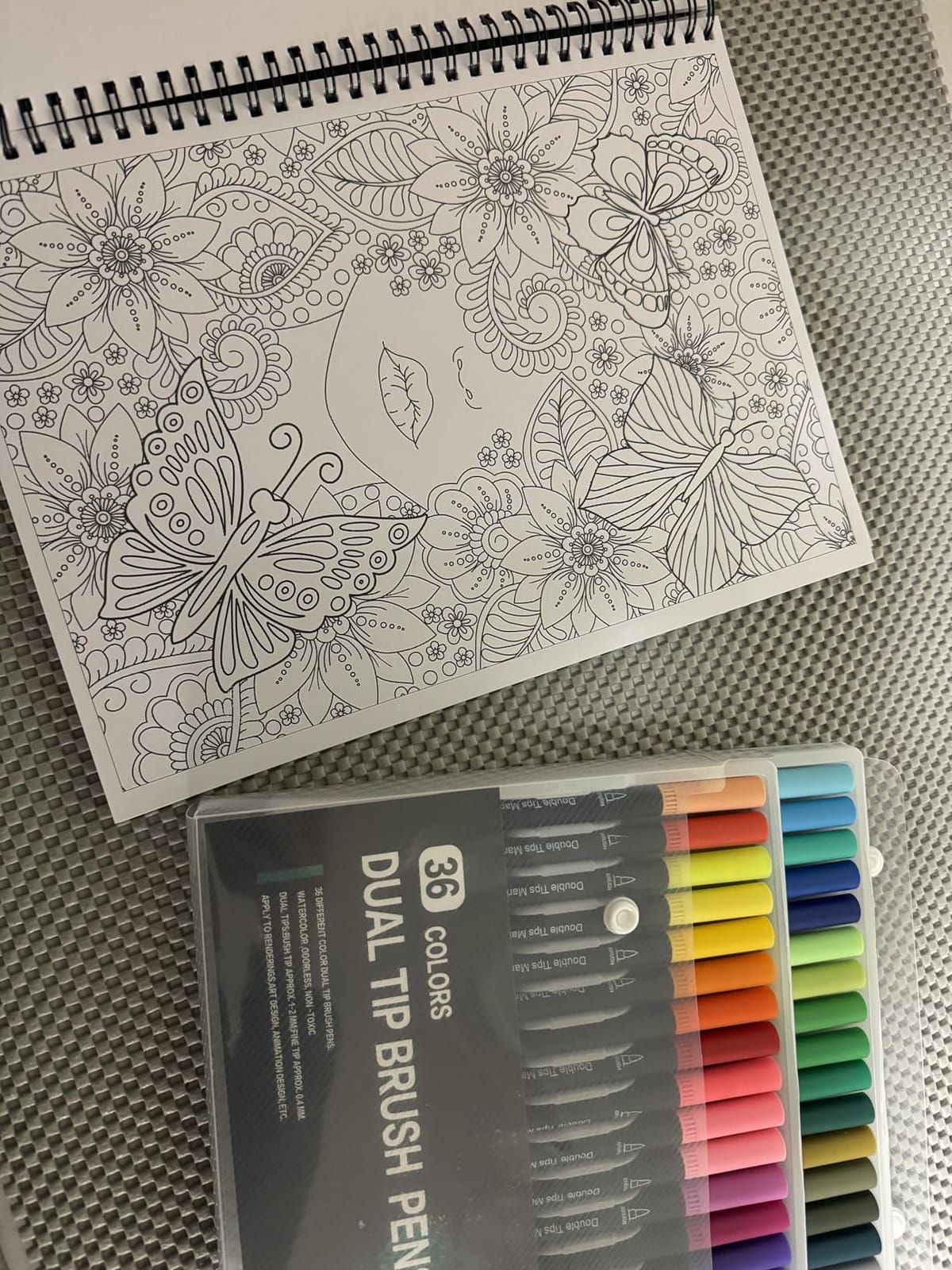 Adult Coloring Book Set,36 Markers 30 Patterns (Mandala Animal Flowers) | Spiral Bound Coloring Books for Adults Stress Relief and Relaxation. A4 No-bleed Paper, Non-toxic Markers customer photo 1