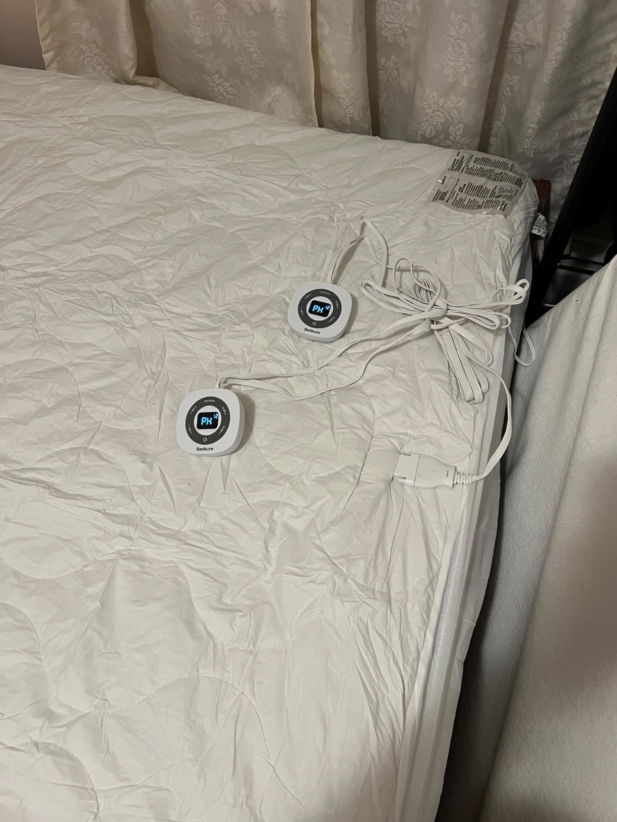 Bedsure Waterproof Heated Mattress Pad King Cotton Top Electric Bed Warmer | Memory & Preheat, Fast Heating, ETL&FCC, Dual Control, 12 H Auto Off, 10 Heat Settings, Deep Pocket Mattress Protector 78x80 customer photo 2