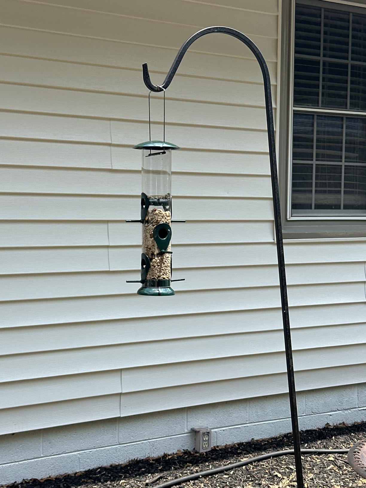 FEED GARDEN Metal Bird Feeder - 6 Port Tube Feeder for Outdoors with Metal Lid, Easy Fill & Clean, Weather Resistant, 13 Inch customer photo 1