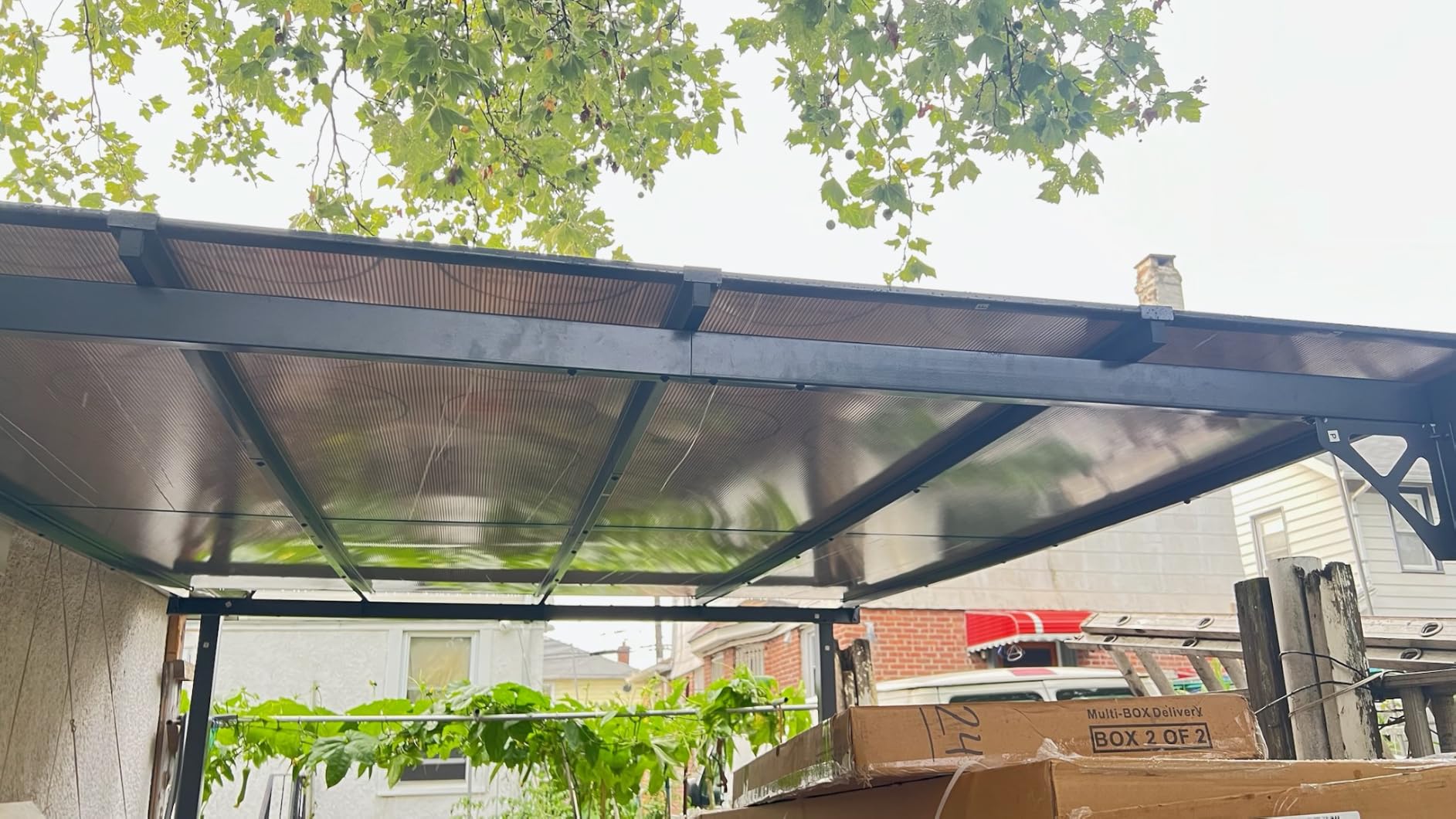 Aoxun 10' x 12' Gazebo for Patio, Gazebo Pergola with Sloped Roof, Large Wall-Mounted Heavy Duty Awnings, for Backyard, Deck, Patio customer photo 2