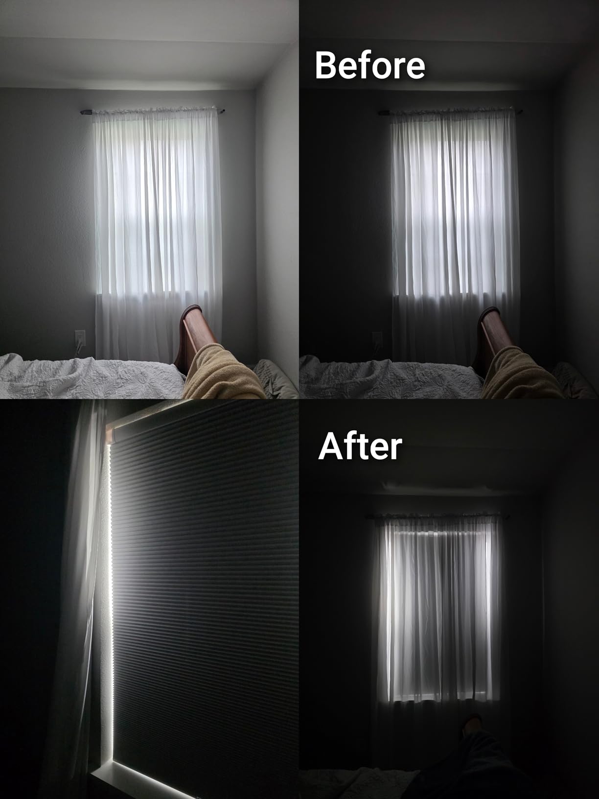LazBlinds No Tools No Drill Cordless Cellular Shades, Blackout Light Blocking Honeycomb Shades for Home, Thermal Insulation Blinds for Windows, 22