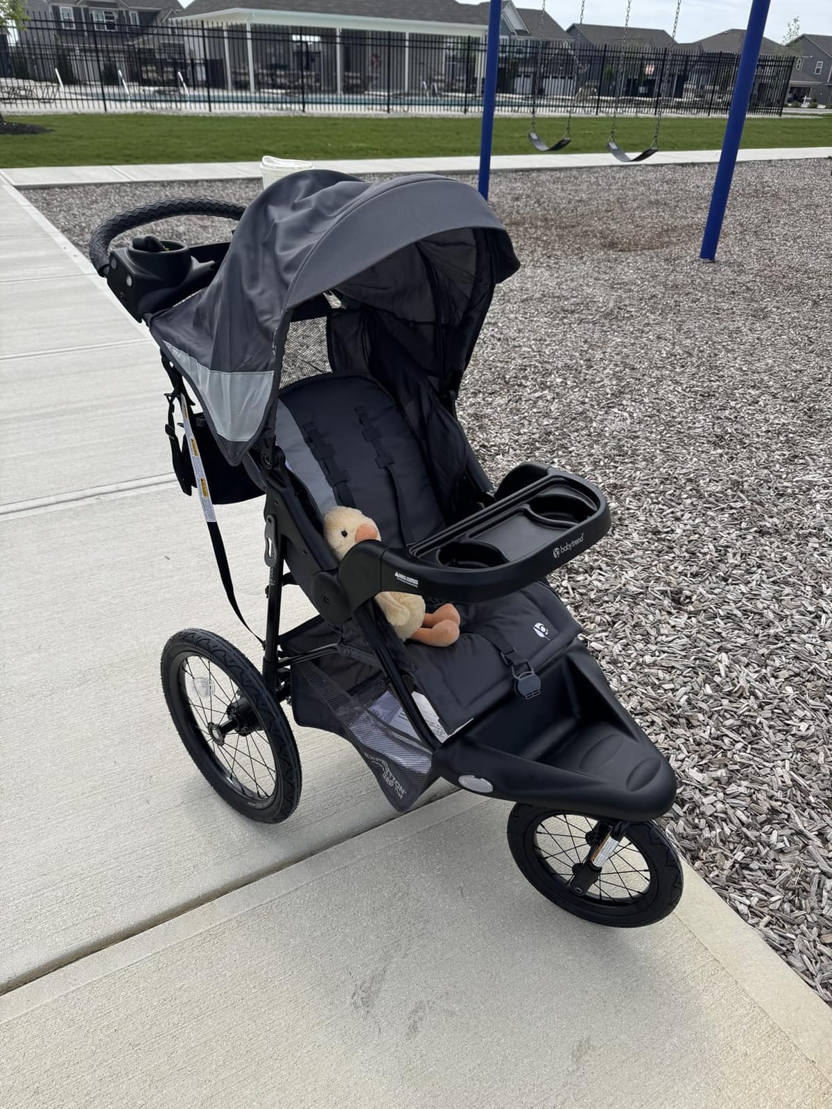 Baby Trend Expedition Zero Flat Jogger with LED Lights, Dash Grey | Foldable Infant & Toddler Jogging Travel System with Storage Basket, Canopy & 2 Cup Holders customer photo 1