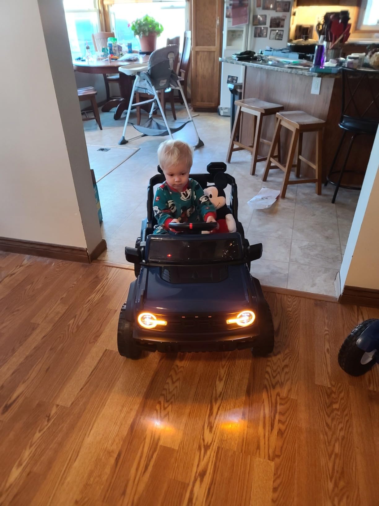 ENYOPRO 12V Licensed Ford Bronco Raptor Ride on Car for Kids, Battery Powered Electric Car for Toddlers w/Remote Control, Spring Suspension, Seat Belt, Bluetooth, Horn, LED Lights, Radio (Black) customer photo 2