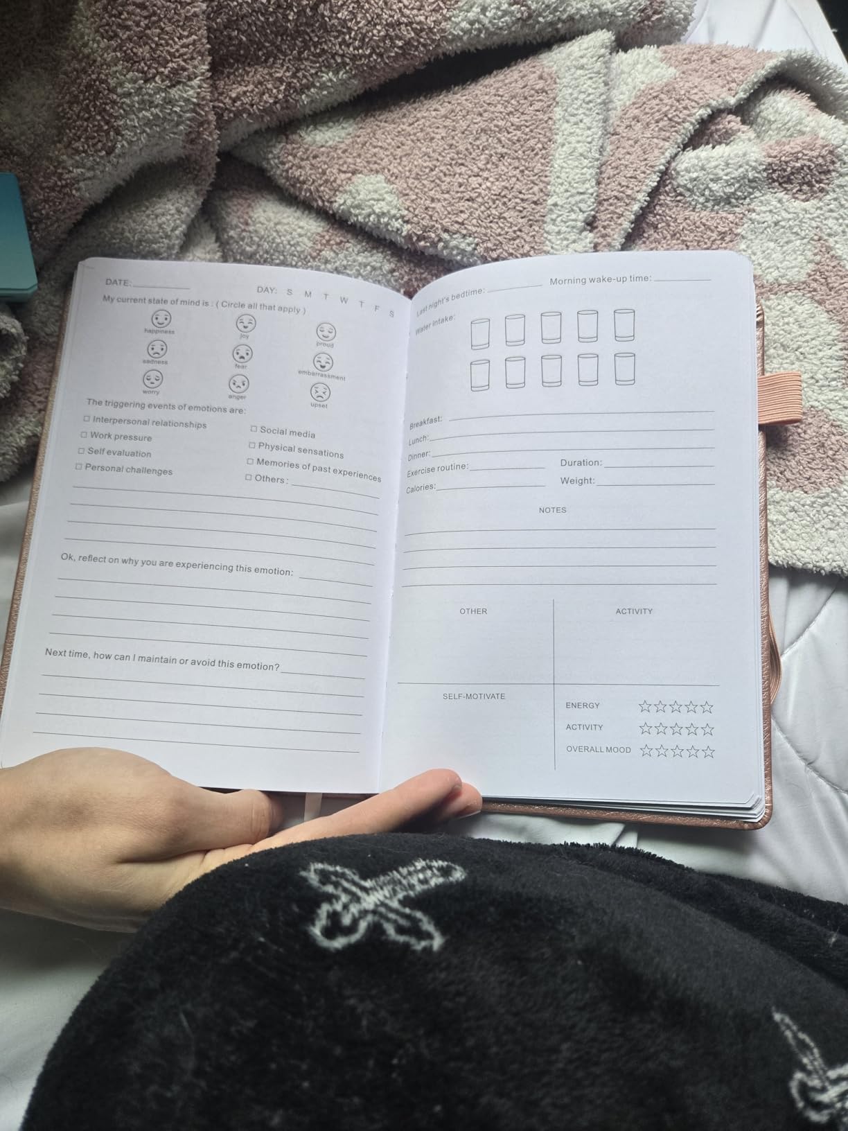Mood Tracker Journal, 100-Day Mental Health Journal, Rose Gold | Self Care Journal, Anxiety Journal for Women, Wellness Tracker, Monthly Reflection, ADHD Planner, Positive Thinking Practice customer photo 2