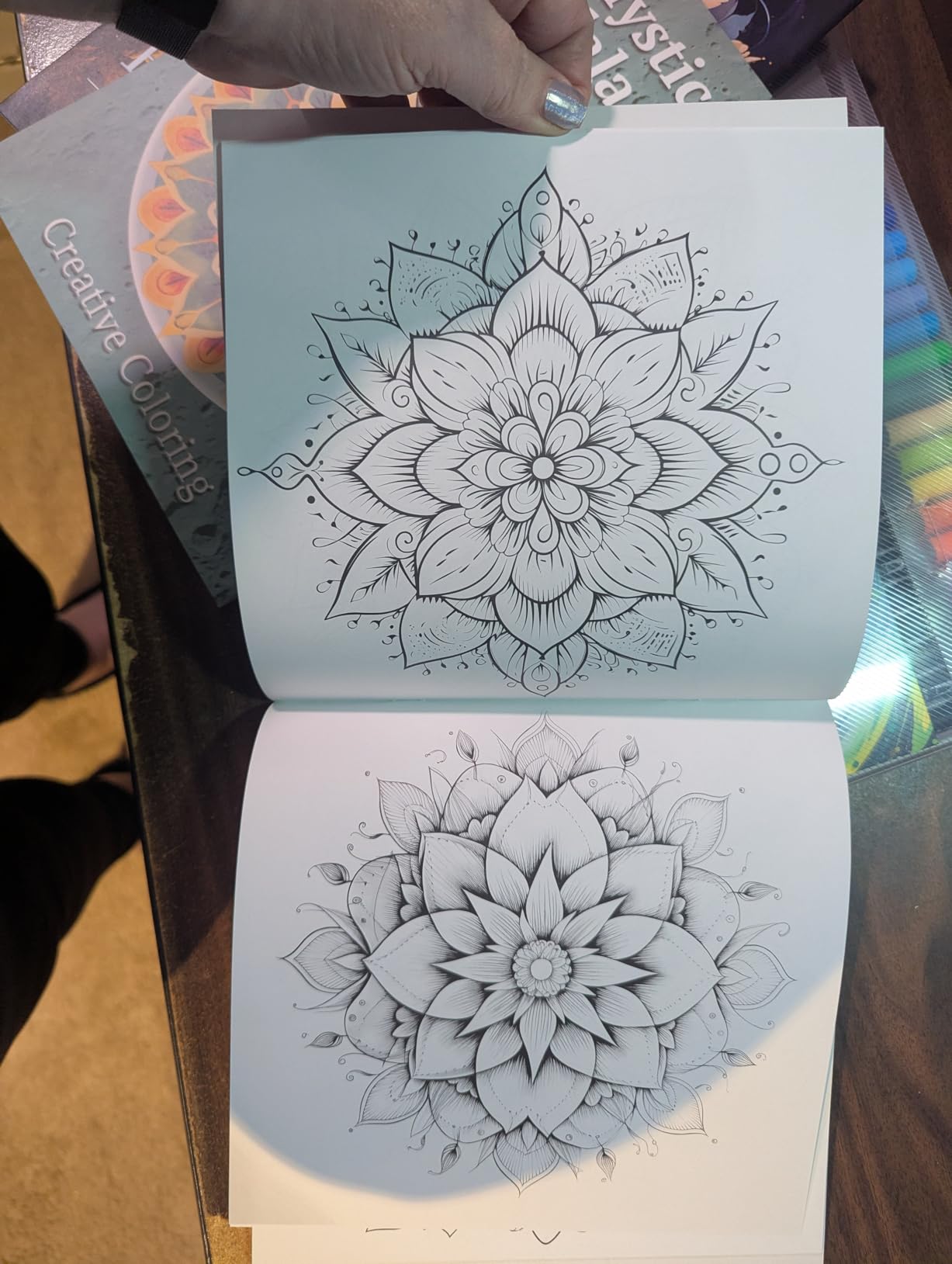 4-Pack Adult Coloring Book for Adults Relaxation with 24 Dual Tip Markers | 128 Stress Relief Patterns Featuring Plants & Animals & Flowers & Garden, Arts & Crafts Gift for Women customer photo 1