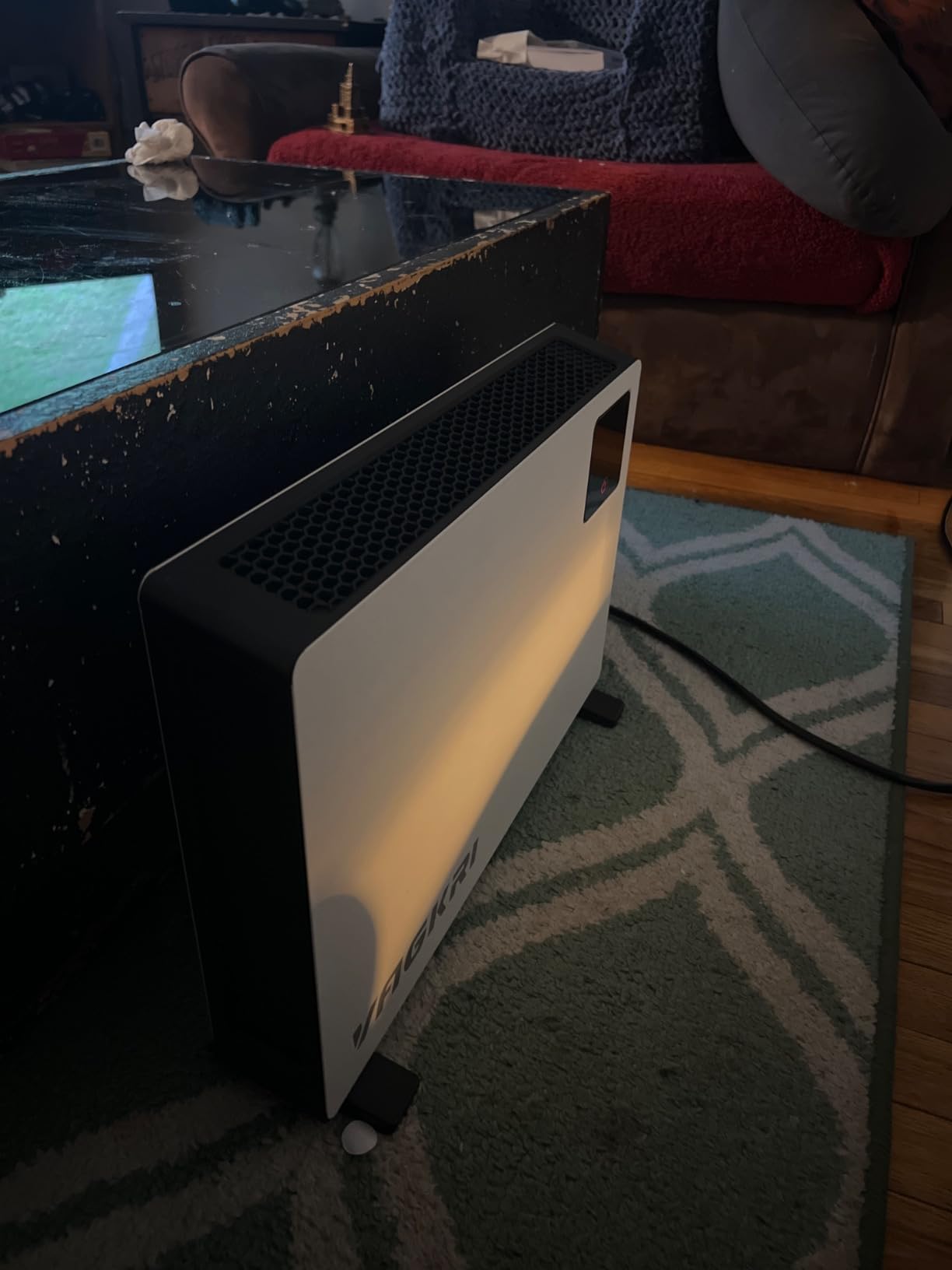 VAGKRI Quiet Electric Space Heater, Wall Mounted Heater 1500W Fast Heating with Remote, 3 Heating Modes, 24H Timer, for Bathroom, Bedroom, Living Room, Office customer photo 1