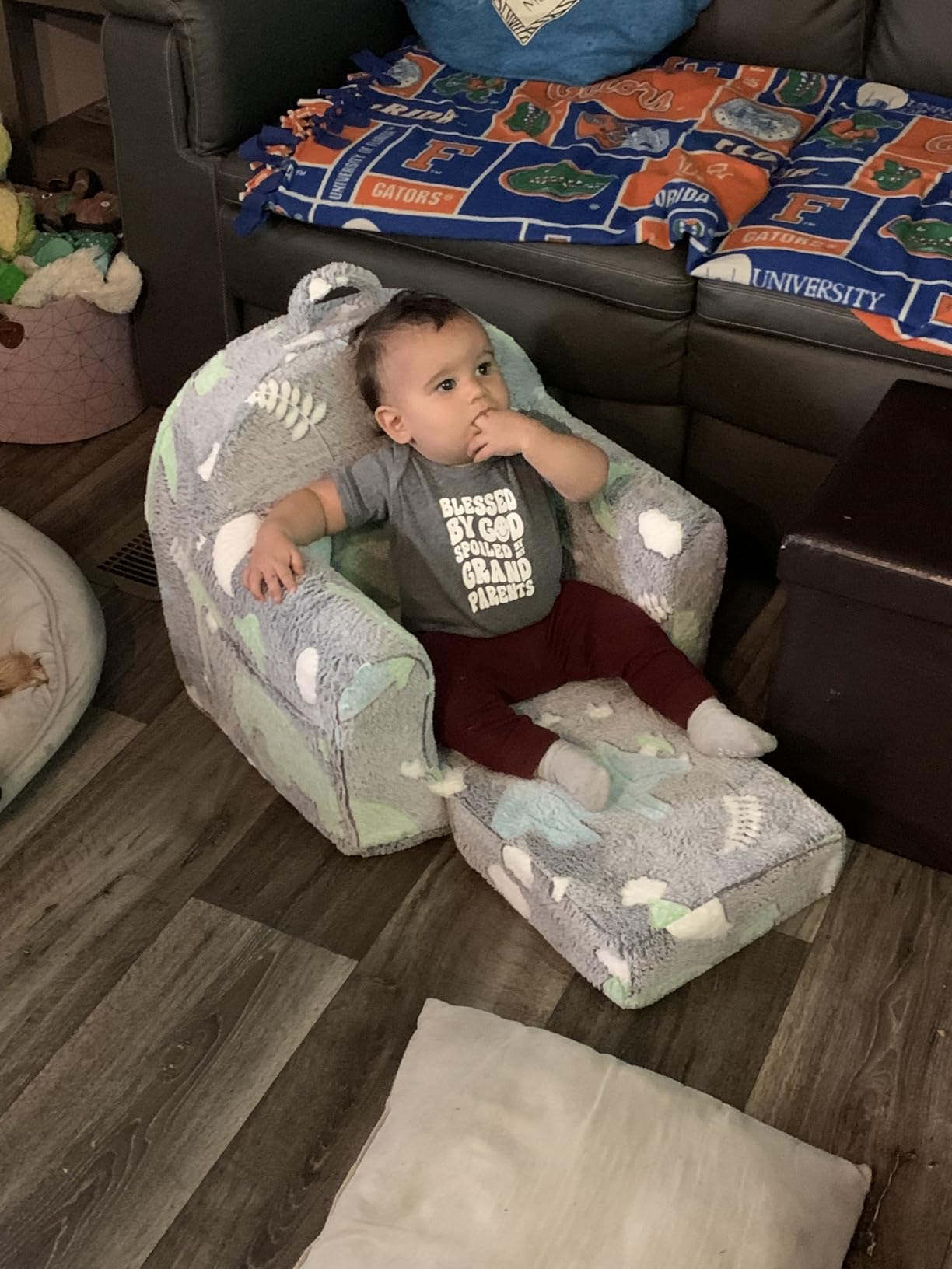 Toddler Chair, Sherpa Bear Toddler Couch Fold Out, Children Reading Chair, Flip Out Kids Couch, Kids Sofa Convertible for Gift (Brown Bear) customer photo 1