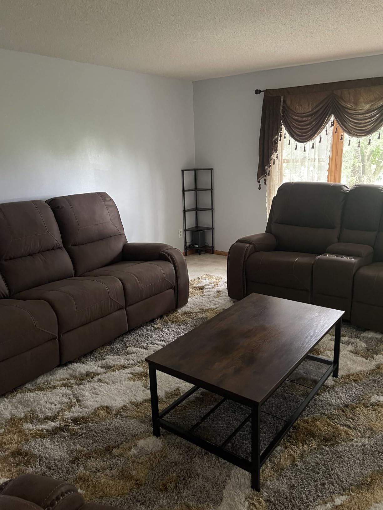 AWQM Coffee Table Set of 3, Coffee Table with 2 Square End Side Tables | Modern Living Room Table Set with Metal Frame, Gray customer photo 1