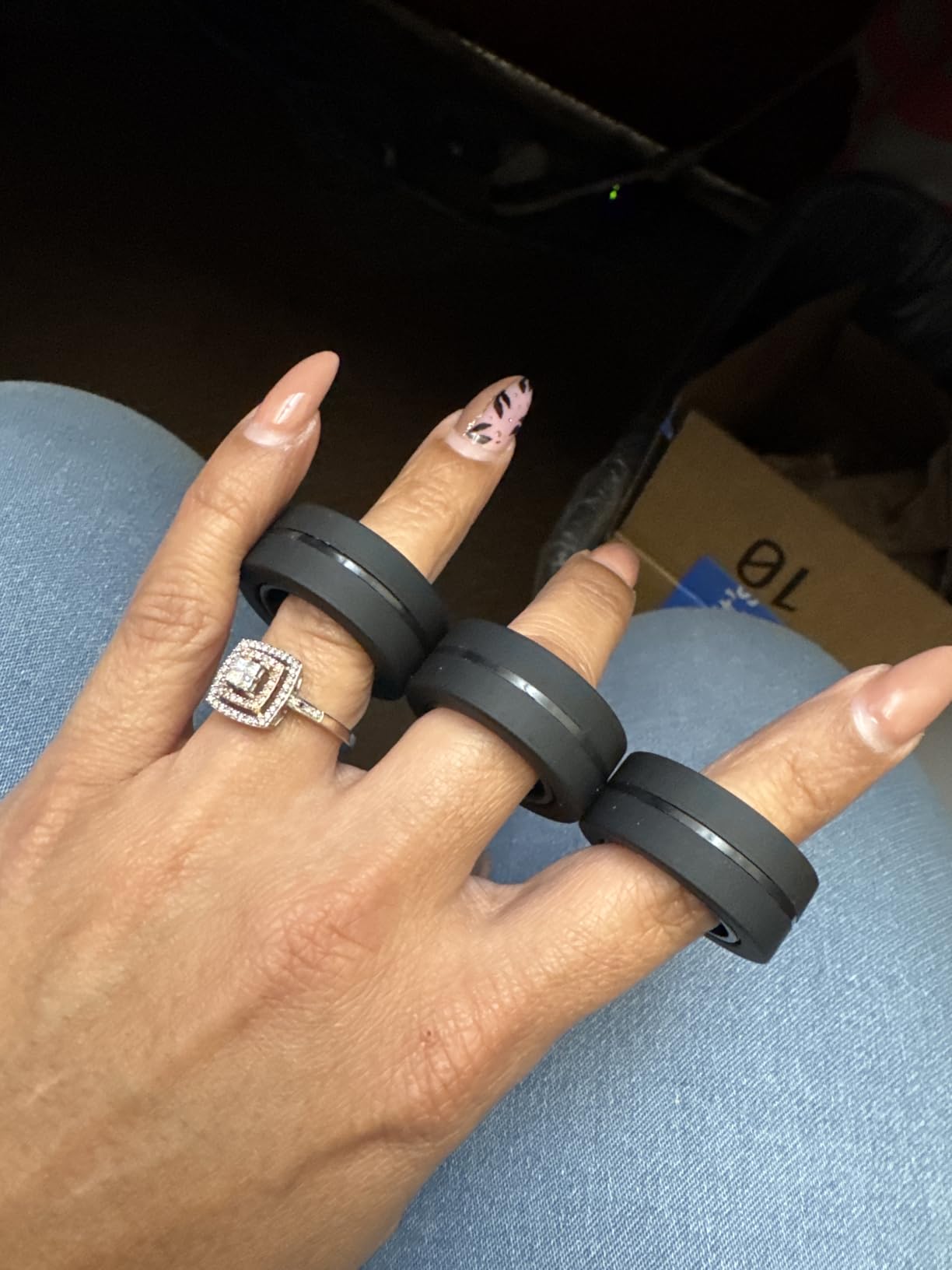 BunMo Spiky Sensory Rings 3pk - Fidget Rings for Adults - Sensory Stimulation & Finger Comfort - Acupressure Rings - Durable & Portable Pain Stim Fidget customer photo 1