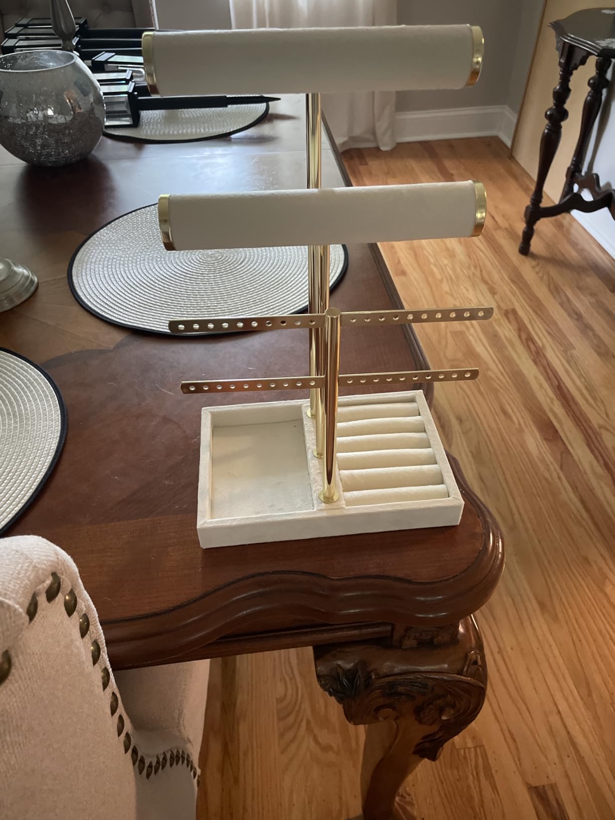 bussdis 3 Tier Bracelet Holder Display - Detachable T Bar Beige Velvet Bracelet Holder, Jewelry Holder Organizer for Bracelet, Necklace, Earrings, Rings customer photo 1