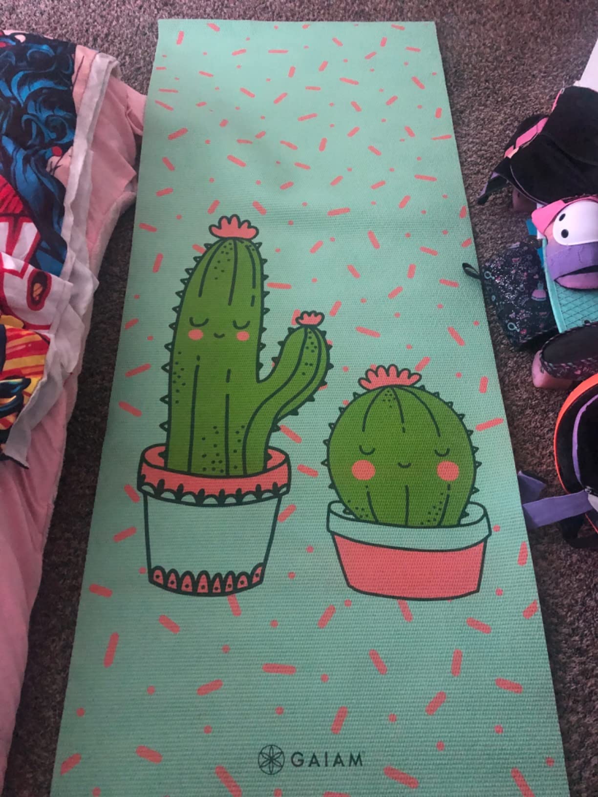 Gaiam Kids Printed Yoga Mat, Non-Toxic, Fun Design, 3mm | Ages 5-8 | Textured Non-Slip Surface | 6P-Free PVC | 60