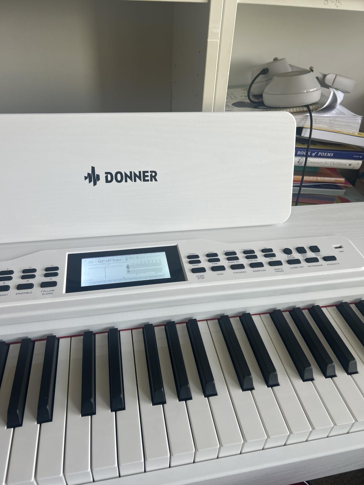 Donner DDP-95 Digital Piano with 88 Key Weighted Keyboard, Beginner Full Size Electric Piano Keyboard with Wireless Connection, 4.3