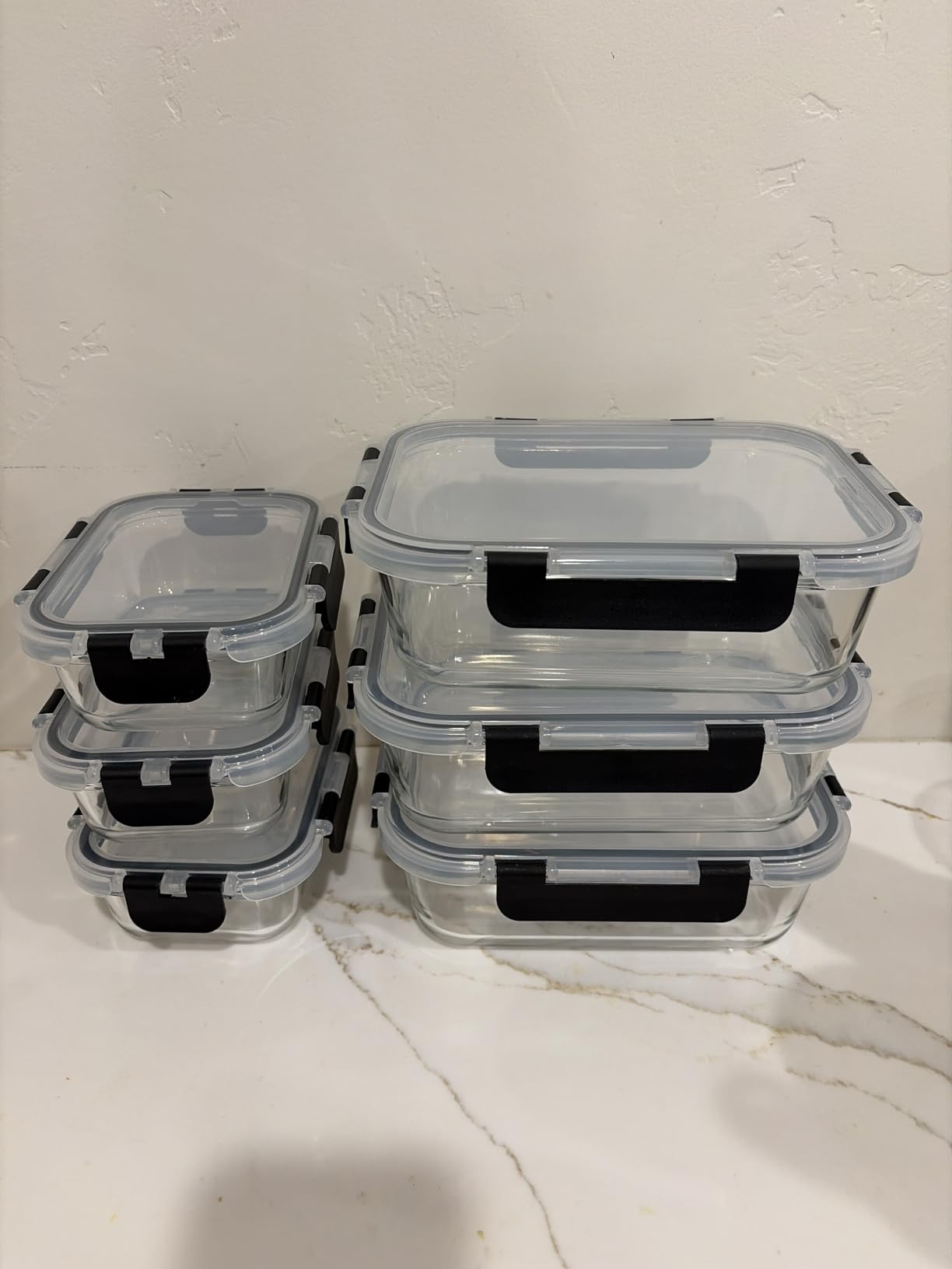 HOMBERKING 10 Pack Borosilicate Glass Meal Prep Containers with Locking Lids, Glass Food Storage Containers Set, Airtight Lunch Bento Boxes, BPA-Free & Leak Proof, 36oz & 14oz, Freezer, Oven Safe customer photo 1