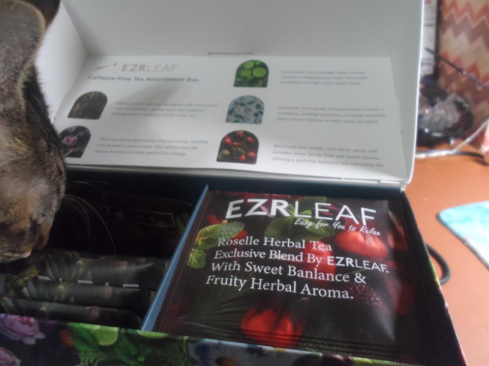 EZR LEAF Pura Caffeine-Free Herbal Tea Collection, 22ct Pyramid Tea Bags, Floral & Fruit Tea Gift Set with Lemon Verbena, Chamomile Mint, Dreamland & Roselle, Bedtime Tea Variety Gift Set, Premium Pyramid Tea Bags, Herbal Tea Gift Set customer photo 1