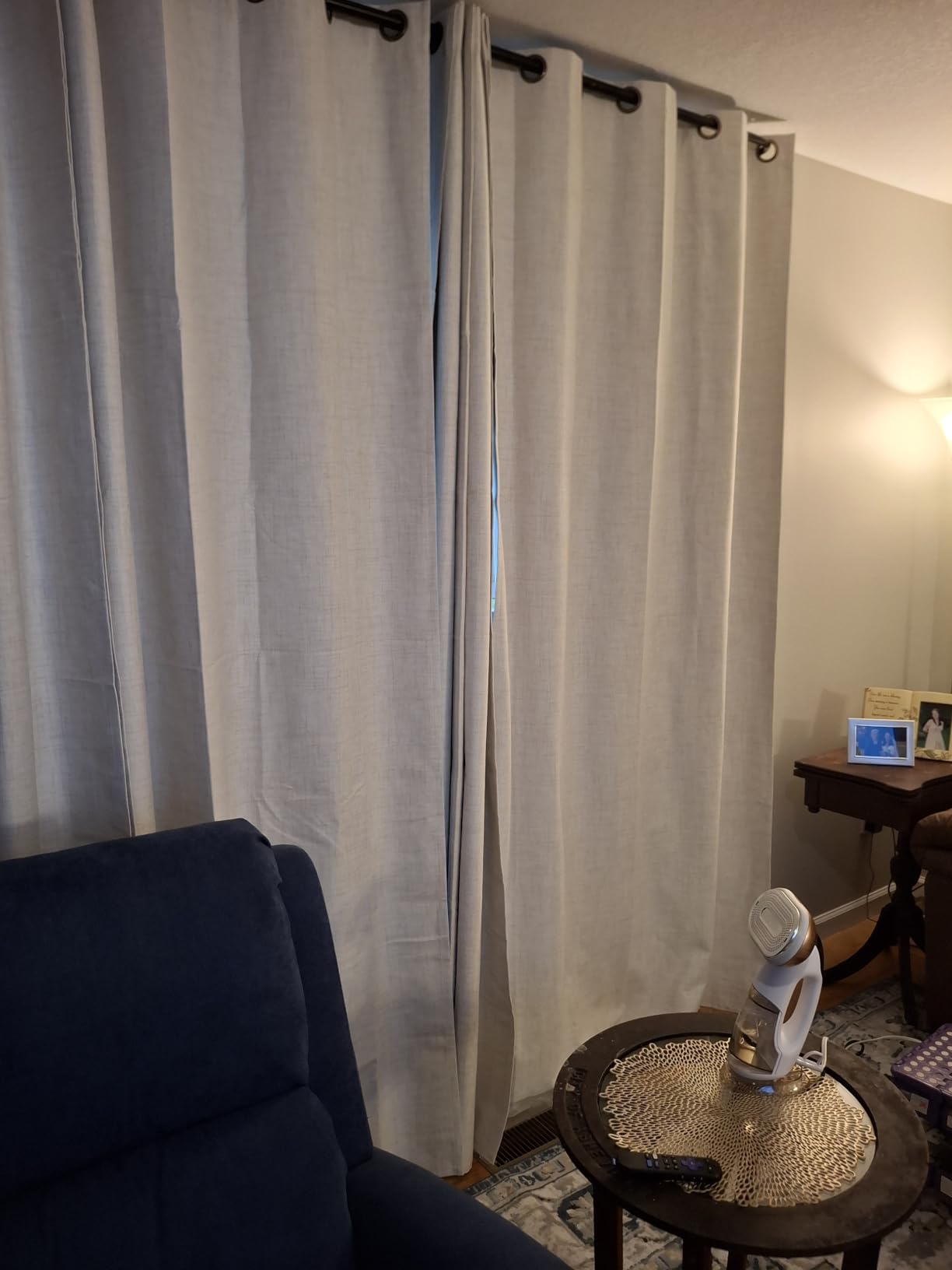 Baby Blue Linen Blackout Curtains for Nursery - 52x84 Inch 2 Panels | Thermal Insulated Total Black Out Curtains for Kids Bedroom - Grommet Noise Reducing Privacy Window Treatments for Boys Room customer photo 2