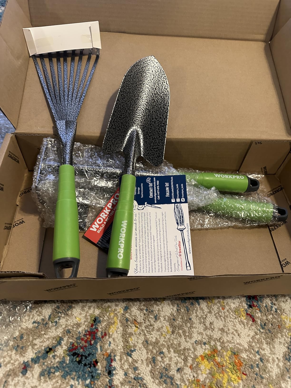 WORKPRO 6-Piece Garden Tool Set, Heavy Duty Gardening Hand Tools with Soft Rubber Handle customer photo 1