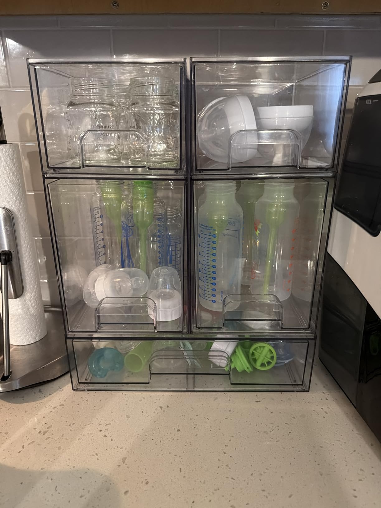 Sorbus Acrylic Storage Containers - 5 Pack, Stackable Storage Bins Set customer photo 2
