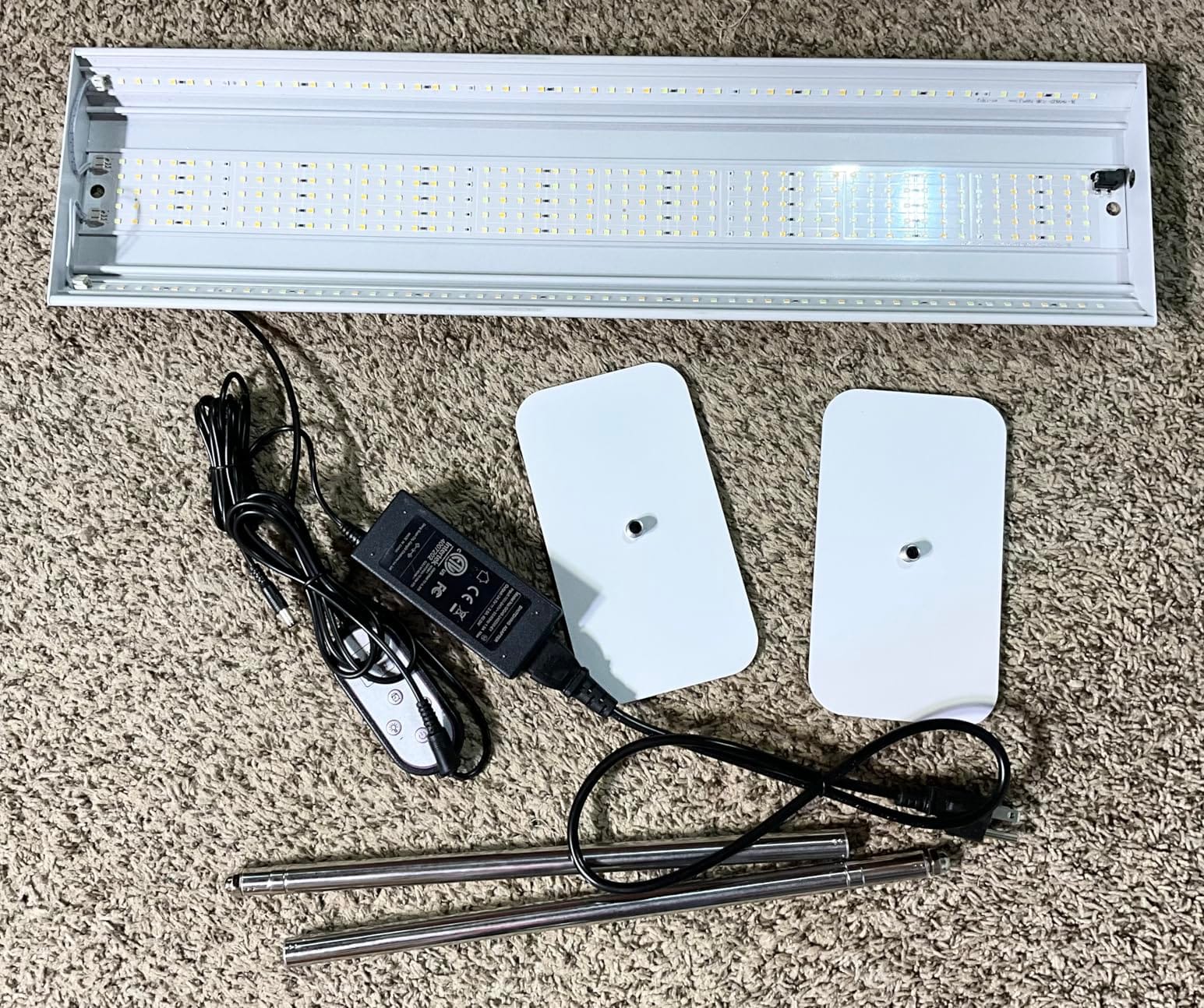 LED Grow Lights for Seed Starting with Stand, 2ft 60W Full Spectrum Seedling Lights Grow Lights for Indoor Plants, 4/8/12H Timer and 10 Dimming Levels, Height Adjustable and Energy Efficient customer photo 2