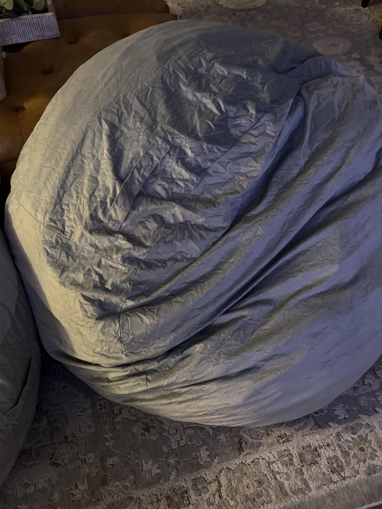 Kromax Bean Bag Chair with Filling Included, Large 4FT Comfy Bean Bag Chairs for Adults, Teens, Memory Foam, Machine Washable Thick Dutch Velvet Cover, for Living Room, Den, or Bedroom, Dark Grey customer photo 1
