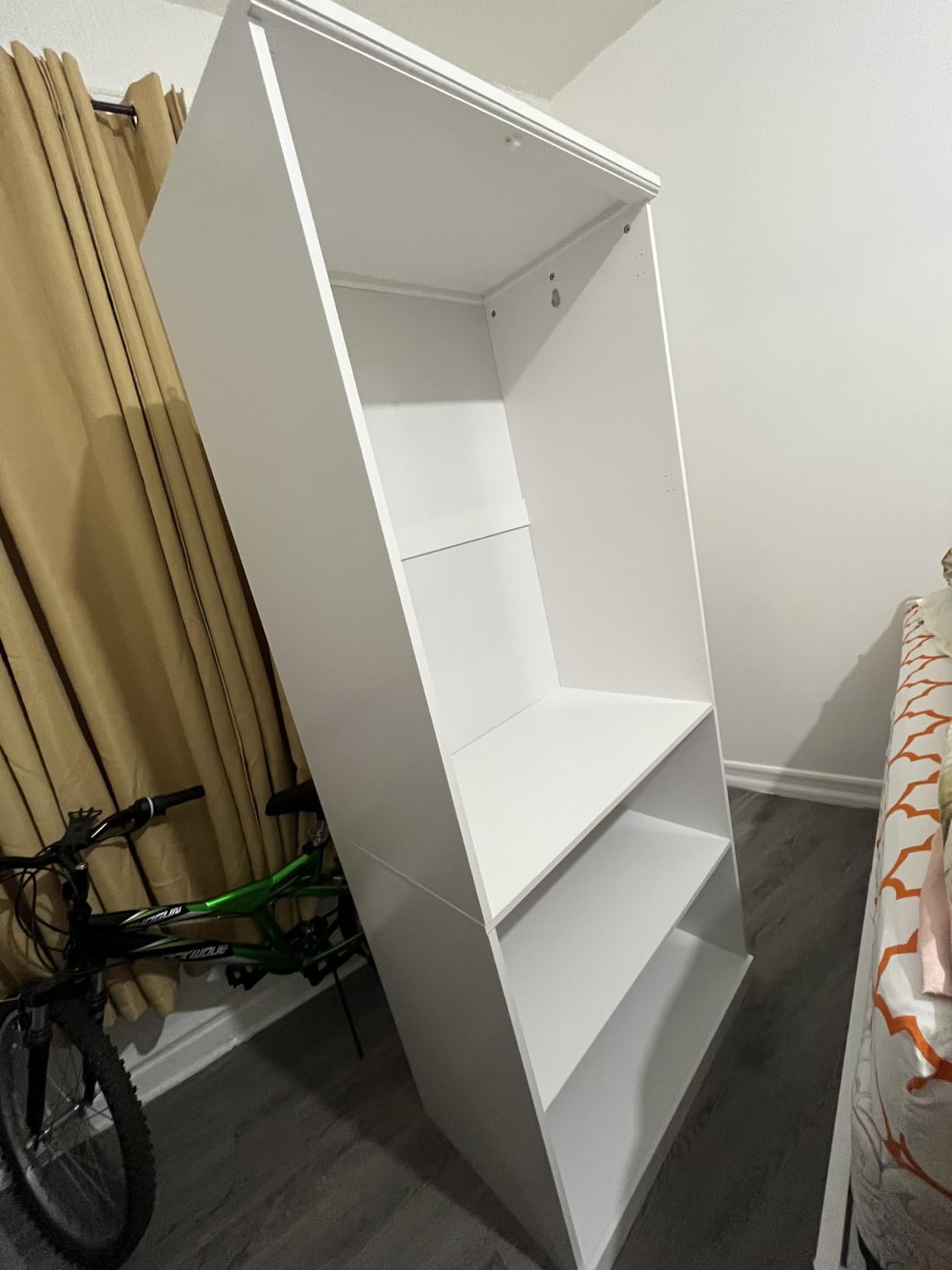 FUFU&GAGA Wardrobe Closet Collection with Doors, White Armoire System | Modern Bedroom Clothes Storage Cabinet with Drawers, Shelves, Hanging Rods, Gold Handles, 79.1