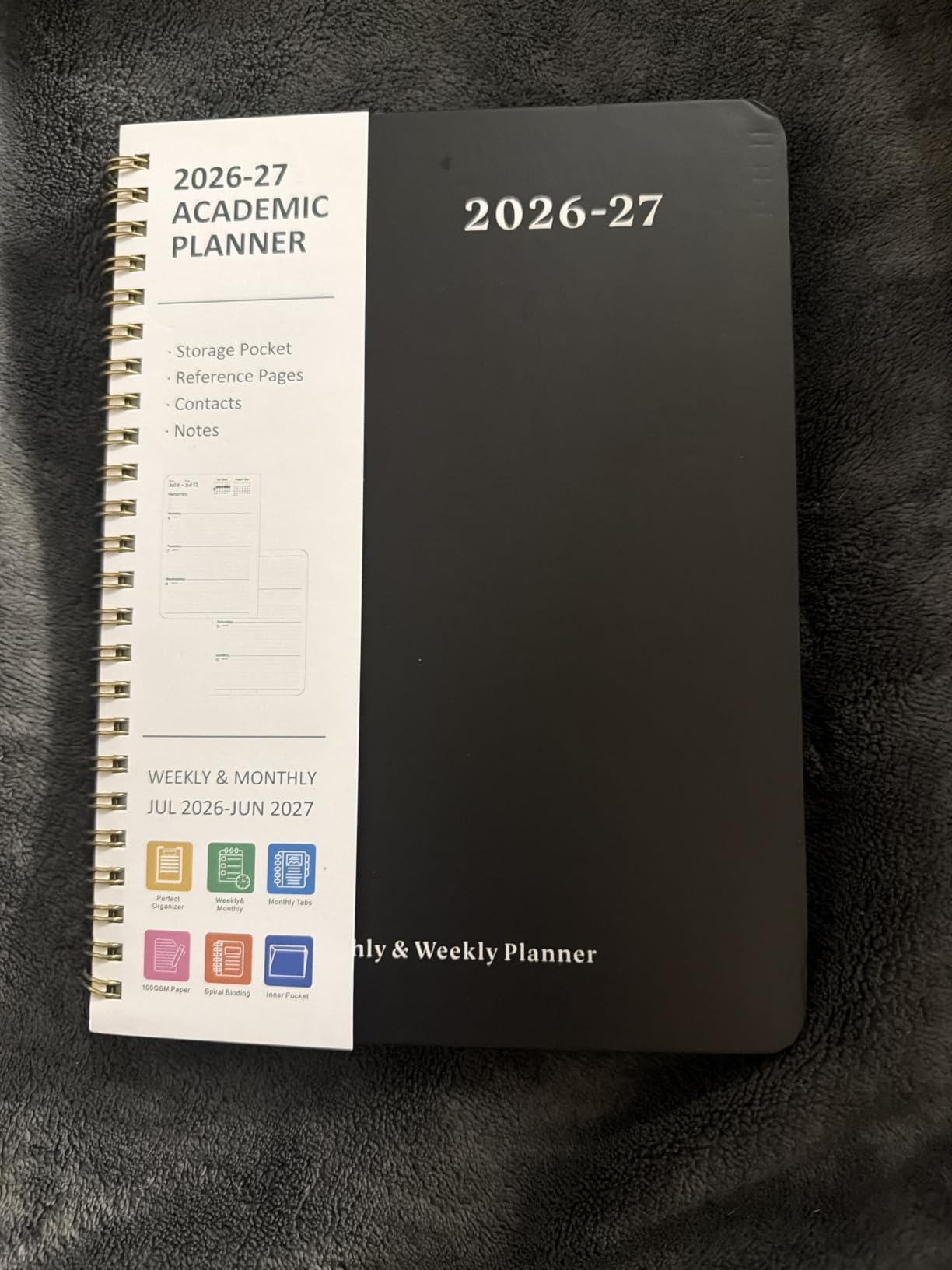 Planner 2026-2027, Weekly and Monthly Calendar Planner, JUL 2026 - JUN 2027 | Academic Year, Daily Agenda Book, A5(6.3'' x 8.5''), Sprial Bound, Inner Pocket, Office School Use customer photo 2