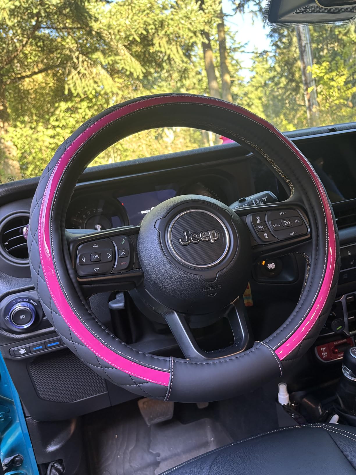 Road Comforts Leather Steering Wheel Cover - Black & Black, Universal Fit 14.5-15 Inch, Microfiber Leather, Anti-Slip & Breathable Design for Men and Women customer photo 2