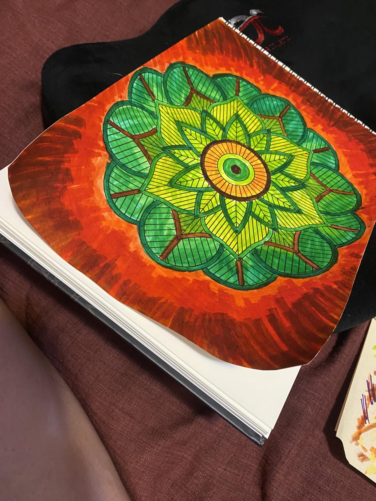 Apolyone Mandala Coloring Book for Adults with 36 Markers Set | 50 Relaxing Pages, Spiral Bound & Single-sided Hardcover, 36 Dual-Tip Markers, Mindfulness Arts & Crafts Gift for Women customer photo 1