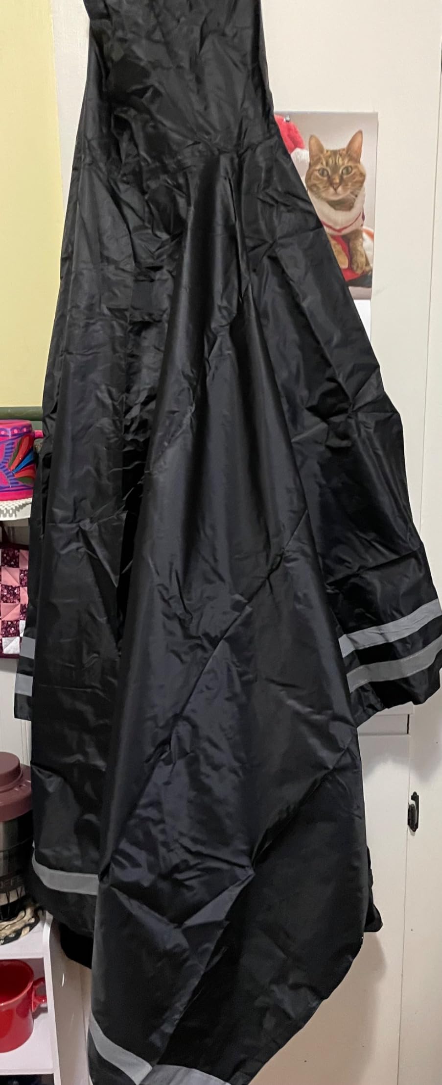 Plus Size Rain Poncho with Hood and Reflective Stripes, Big and Tall Rain Poncho, Ideal as Rain Ponchos for Adults customer photo 2