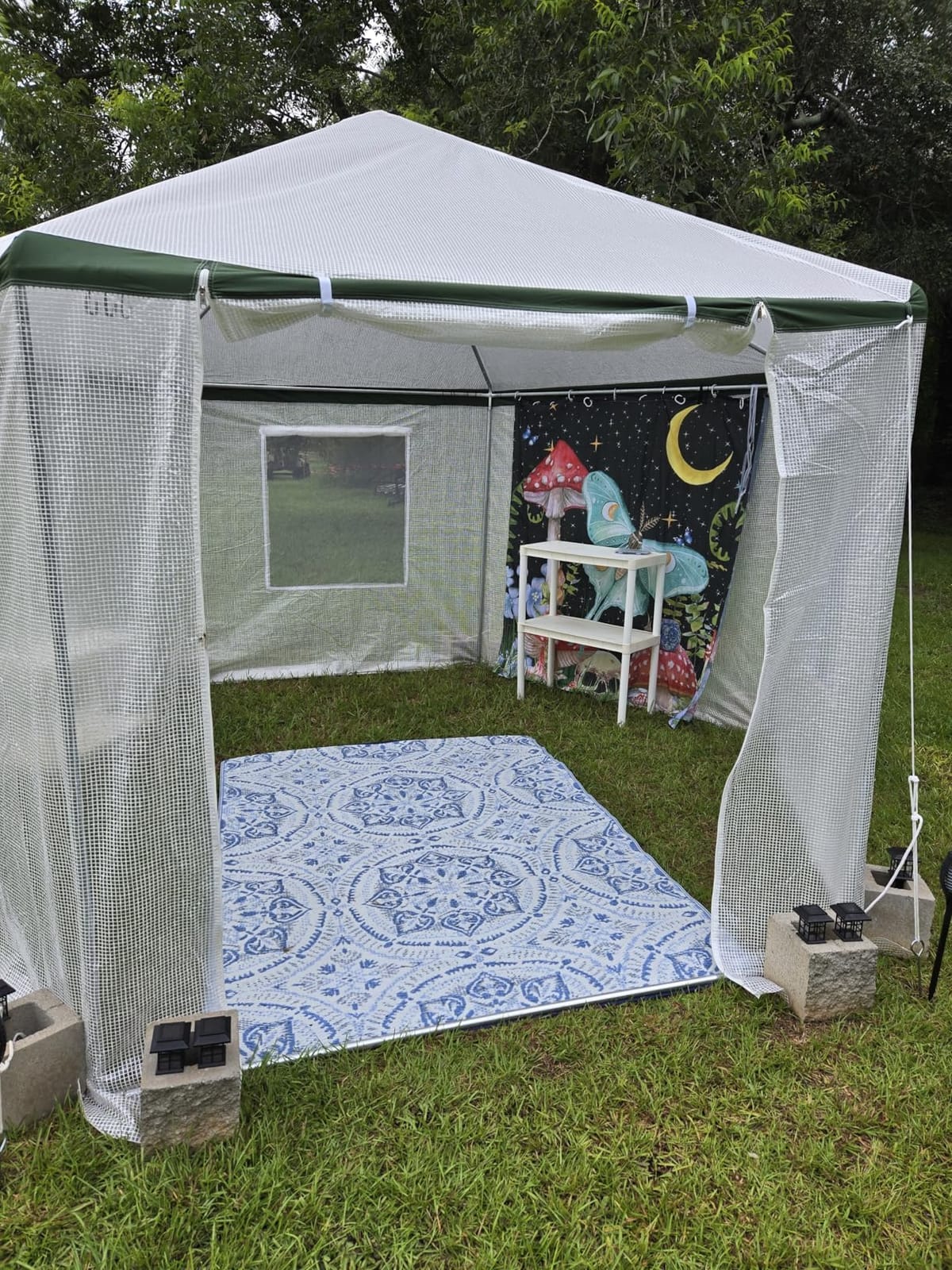 AMERLIFE 13.5x13.5x9 FT Hexagonal Walk-in Greenhouse | Windbreak ropes, ground stakes and waterproof PE cover help create a stable protected space for outdoor plants customer photo 2
