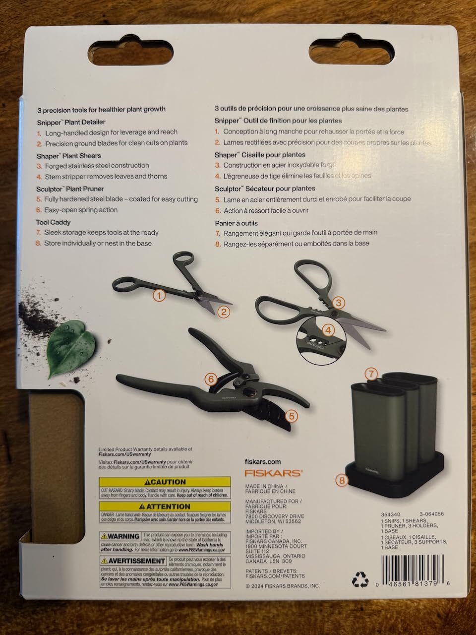 Fiskars Indoor Plant Care 3-Piece Set, Precision Gardening Tools, Green | Nesting Storage Caddy, Detail Snips, Stem Shears & Bypass Pruner for Trimming & Shaping Houseplants, Stainless Steel Blades customer photo 1