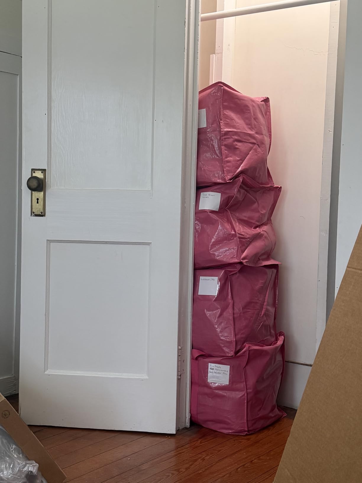 8 Pack Extra Large Heavy Duty Moving Bags, Clear Storage Bins with Lids, Reinforced Handles & Heavy-Duty Zippers Moving Boxes Storage Bags Totes for Clothes Packing, Dorms, College Supplies, Clear customer photo 2