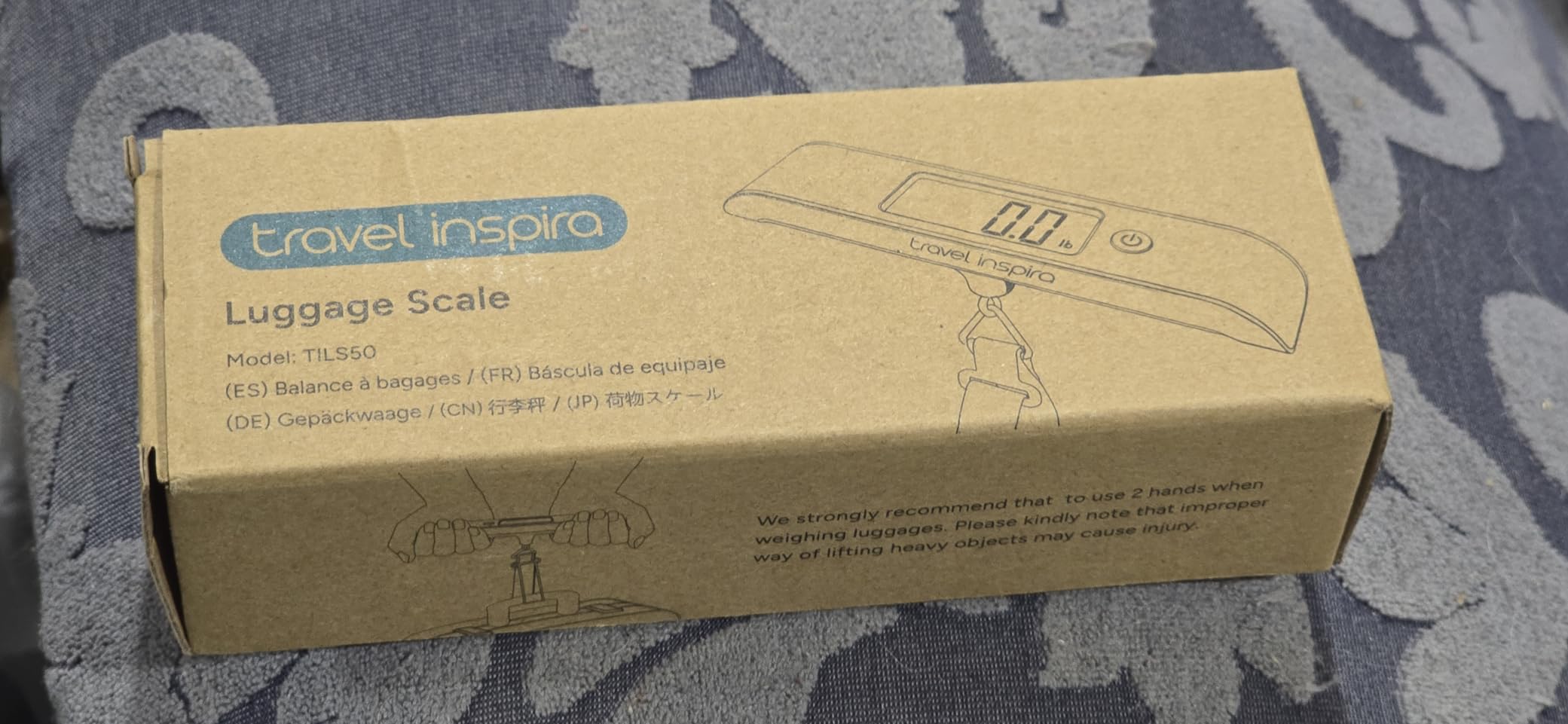 travel inspira Rechargeable Luggage Scale 110lb/50kg - Large Backlit Display - Stainless Steel - Portable Digital Hanging Scale for Suitcases, Bags, Packages (USB -C Charging Included) customer photo 1