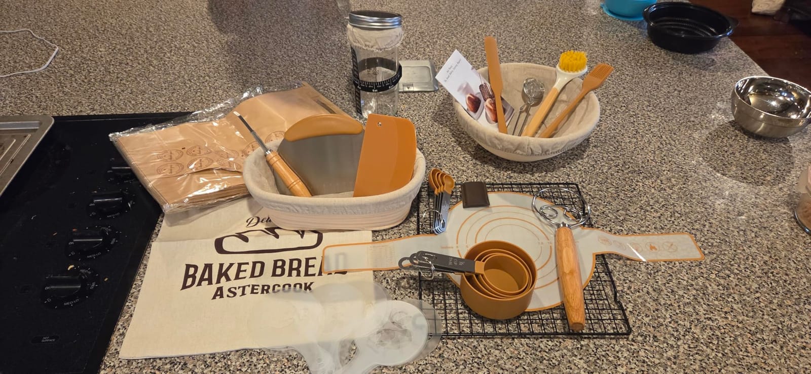 Astercook Sourdough Starter Kit with Round & Oval Banneton Bread Proofing Basket, Starter Jar, Dough Whisk, Scrapers, Stencils, Complete Sourdough Bread Baking Supplies, Fathers Day Gift for Men customer photo 2