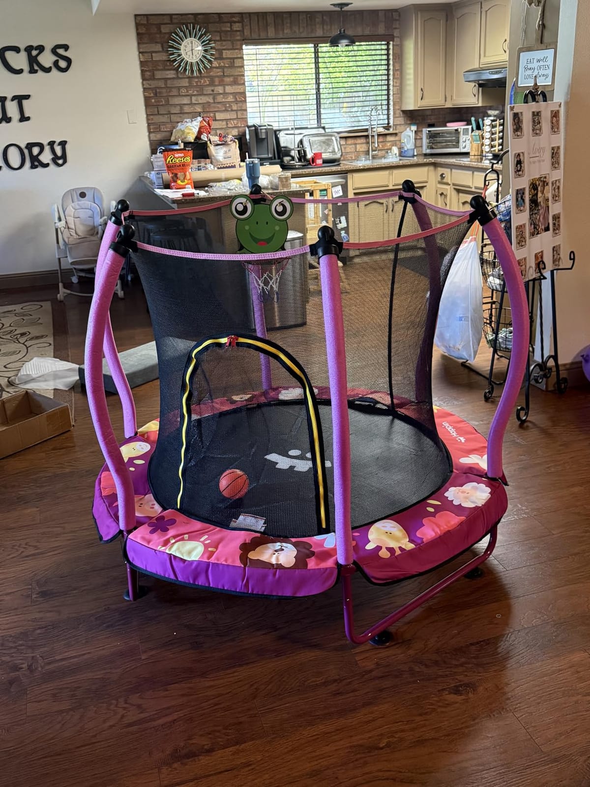 Happin® 55’’ Trampoline for Kids with Safety Enclosure, Indoor & Outdoor Toddler Trampoline, Ultra Safe Design with Multi Activity Accessories, Perfect Toddler Gift for Boys & Girls Ages 1–8 customer photo 1