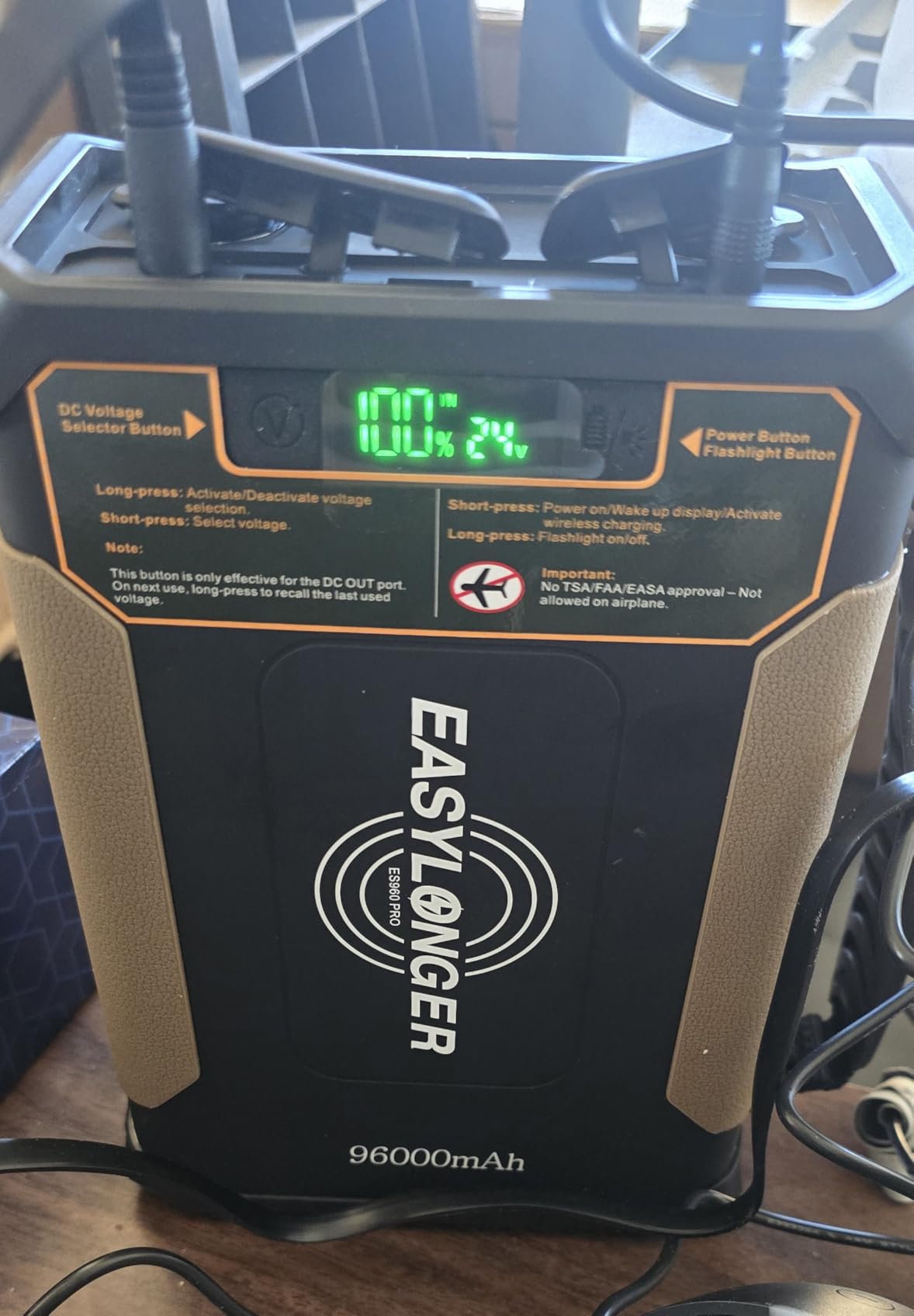 EASYLONGER CPAP Battery Backup ES960, 297.6Wh LiFePO4 Battery Pack | 3-Night CPAP Power, Cables Included, for S9, AirSense 11/10, AirMini, DreamStation/2 customer photo 1