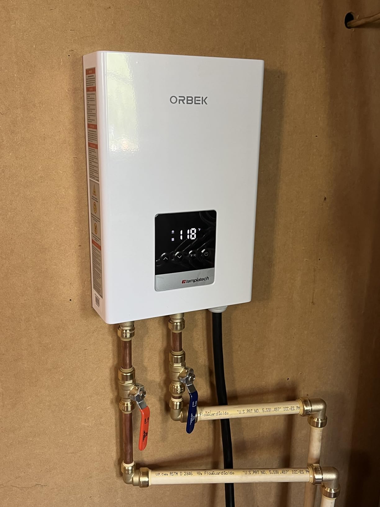 14kW Tankless Water Heater Electric ORBEK On Demand Heater 240V 3.38GPM, 3s Instant Heating, 98% Efficient, ETL Certified customer photo 2