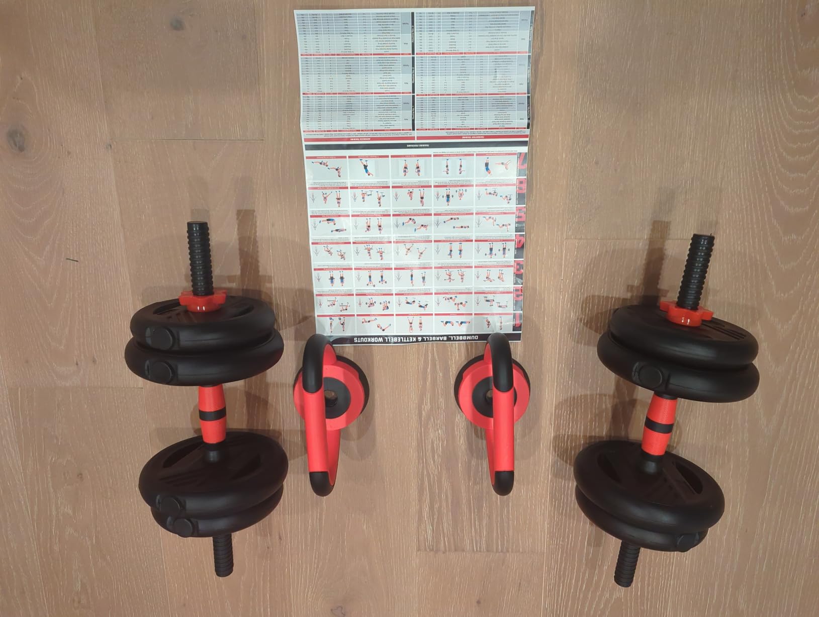 Adjustable Dumbbell Set, 20/30/45/70/90lbs Free Weight Set With Double Locknut, 5-in-1 Dumbbells Set Includes Barbell, Kettlebells, Push up Stand, Weight Plate, Fitness Exercise for Home Gym Suitable Men/Women customer photo 2
