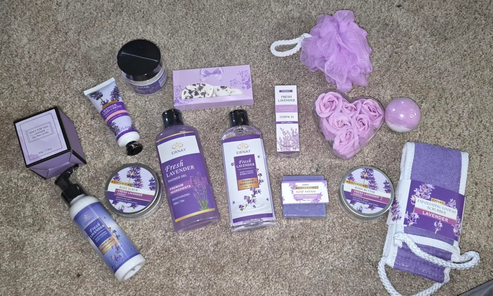 Gift for Women, Spa Gift Baskets for Women - 17pcs Lavender Sets with Body Lotion, Bubble Bath, Relaxing Bath Sets, Birthday Christmas Gifts for Her, Spa Kit for Mom Wife Sister Friend customer photo 1