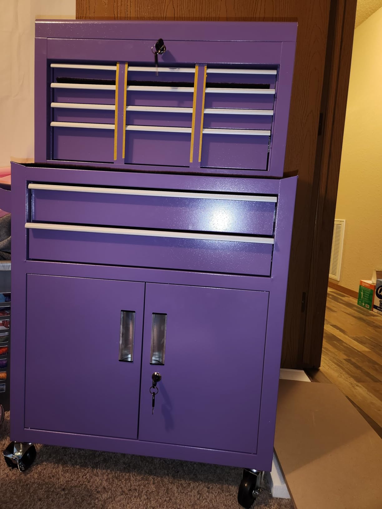 Superday 8 Drawer Rolling Tool Chest with Lock, Tool Storage Cabinet(Black) customer photo 2