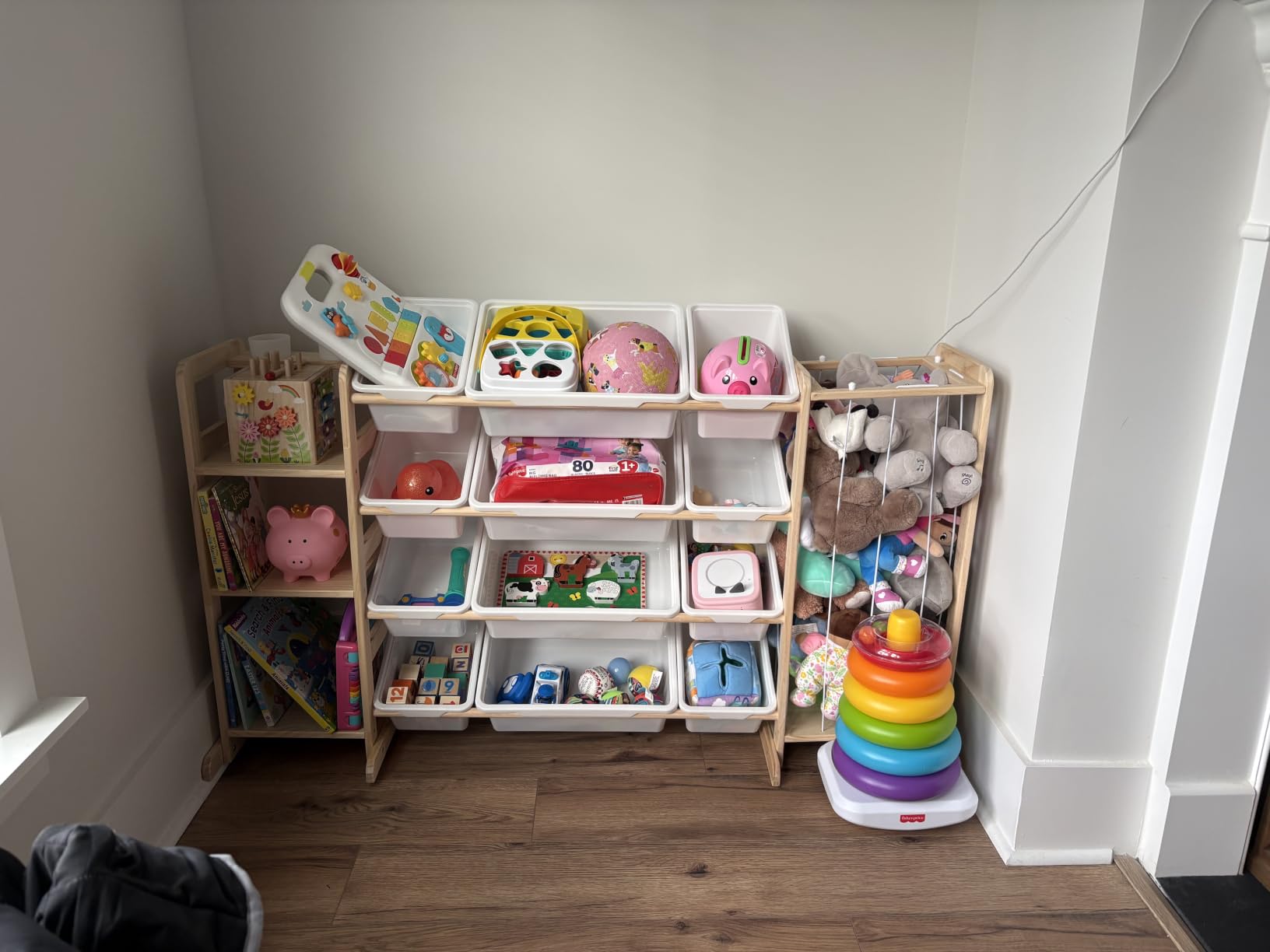 Toy Storage Organizer with Bookshelf and Stuffed Animal Storage - Kids Playroom Organization with Shelves and 12 Toy Bins - Toddler Living Room Toy Box for Lego - Nursery Bedroom Decor Essential customer photo 2