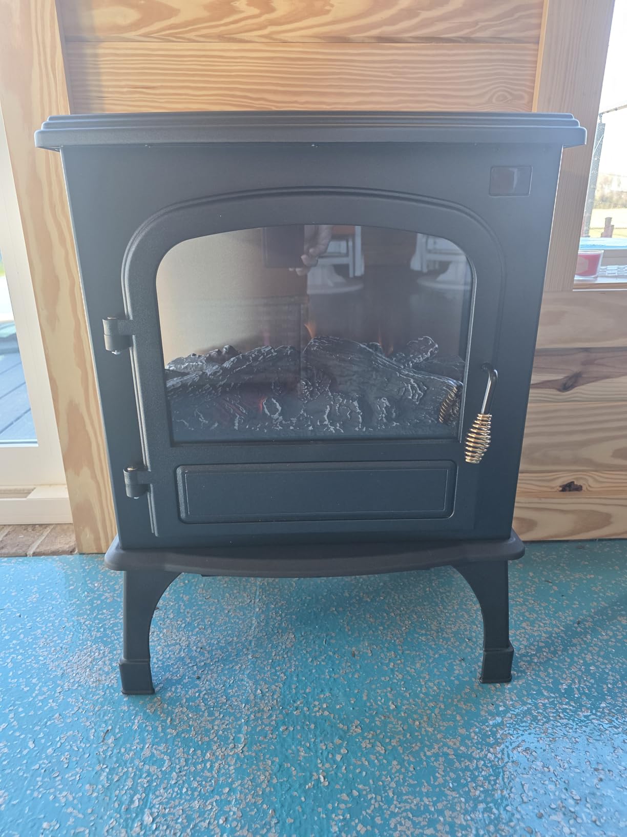 Sweetcrispy Freestanding Electric Fireplace Heater, 26