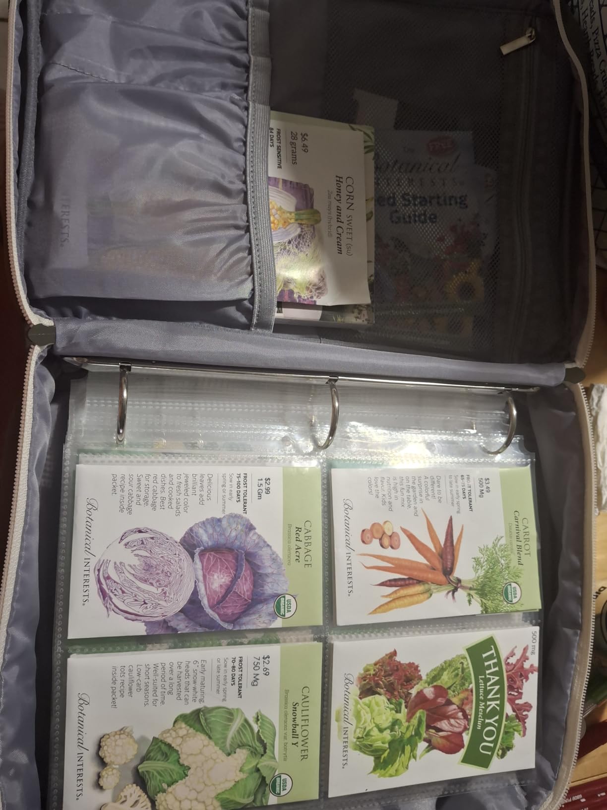 Seed Storage Organizer Binder with 20 Reusable Seed Envelopes | 30 Sheet Protectors Holds 120 Packets Envelopes, 3-Ring Seed Binder Saving Bag for Garden Planner, Adjustable Shoulder Strap customer photo 1
