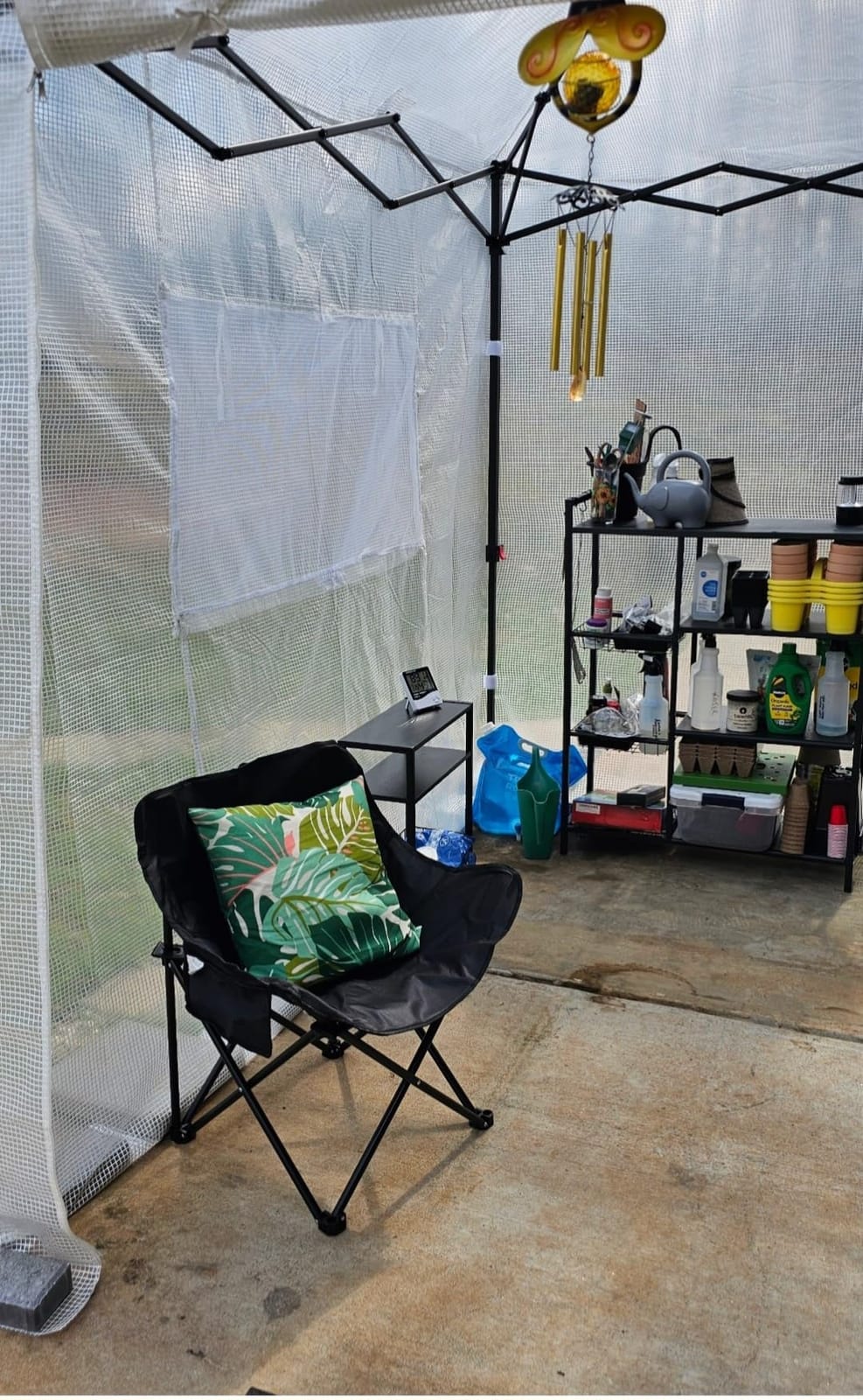 Devoko Walk-in Greenhouse, Instant Pop Up Green House for Outdoors with Zippered Door and 2 Roll-up Windows, PE Cover, Portable and Easy Assemble (Green, 8x6 Feet) customer photo 2